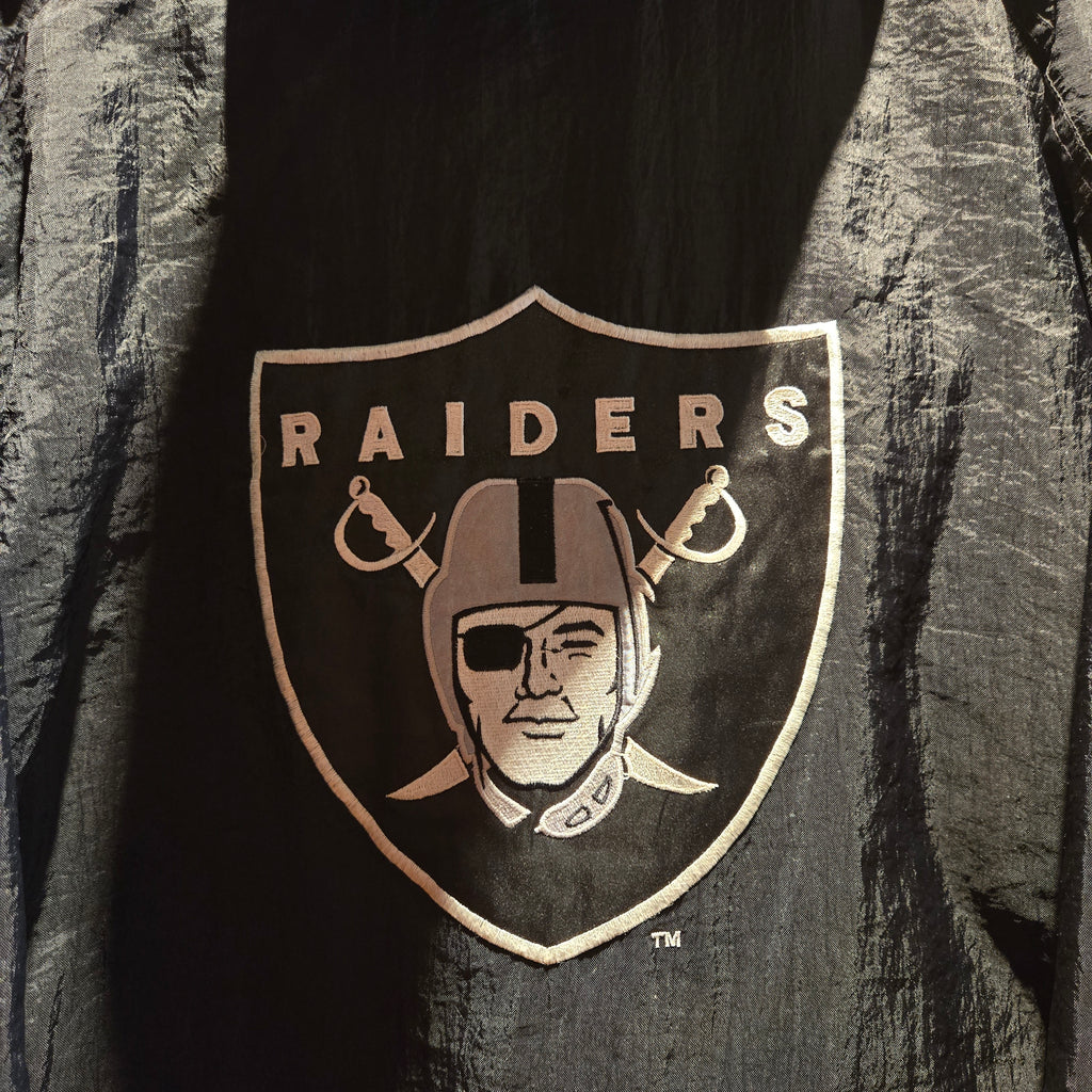 VTG Oakland Raiders Starter ProLine Puffer Jacket Full Zip Hooded: Large