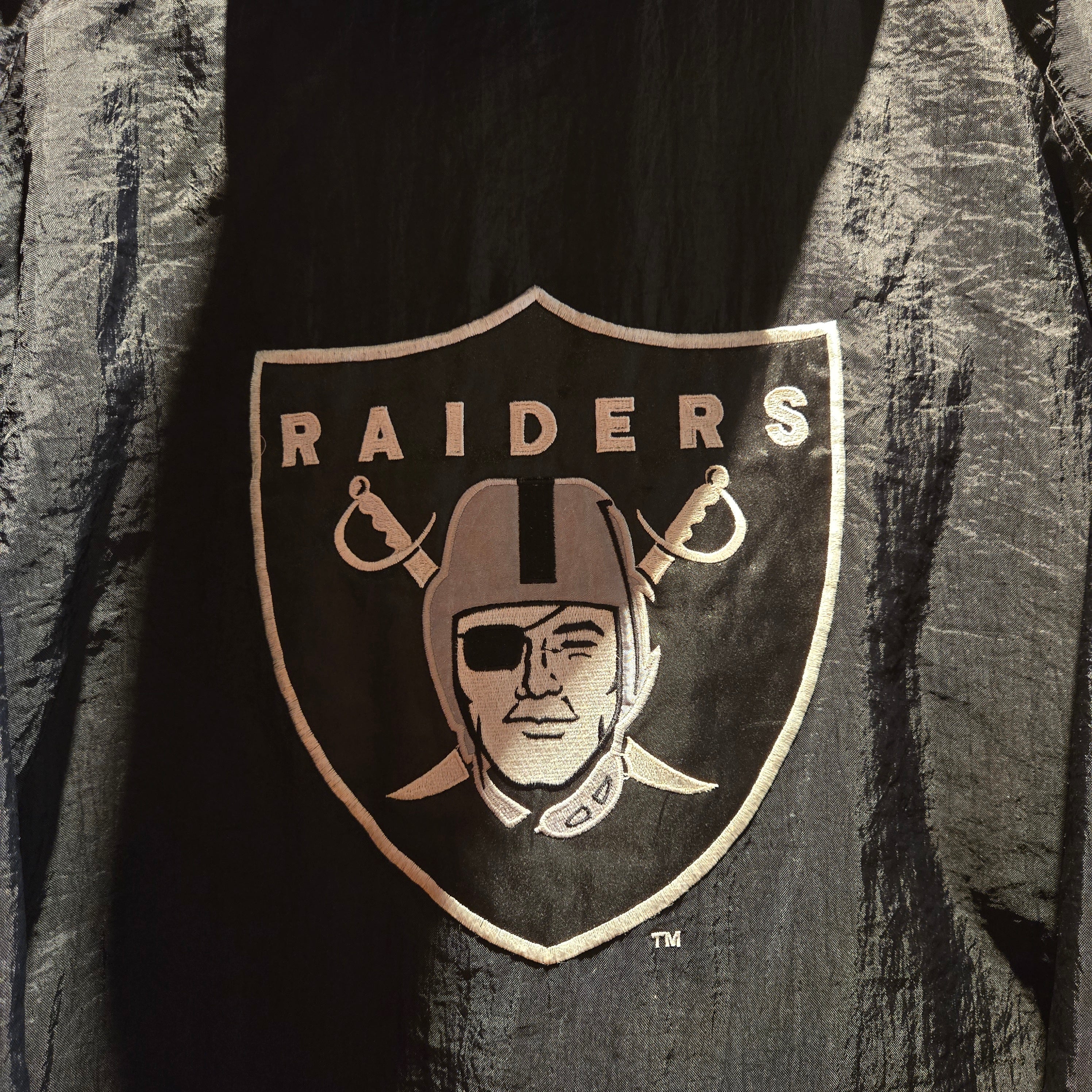 VTG Oakland Raiders Starter ProLine Puffer Jacket Full Zip Hooded: Large