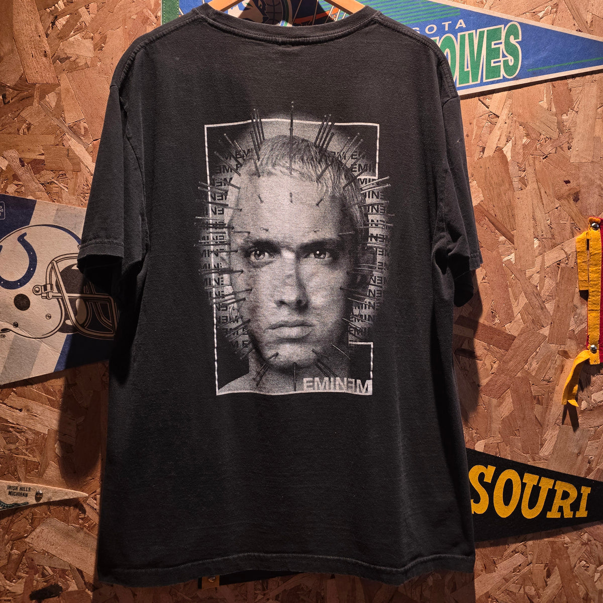 Y2K Rocky Road Eminem Black Rap T-Shirt Double Sided: XXL