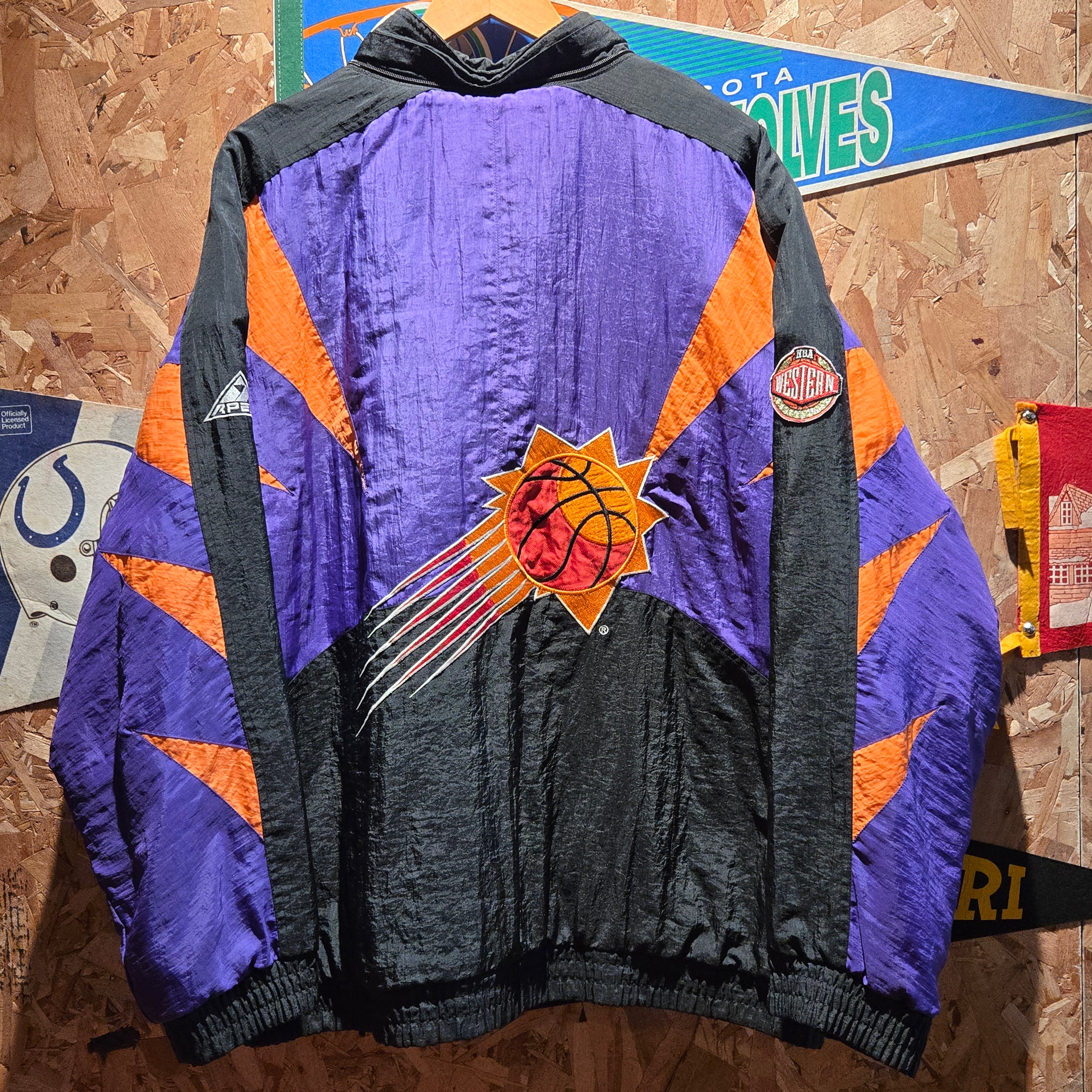 VTG Phoenix Suns Apex Puffer Jacket NBA Full Zip W/ Buttons: XL