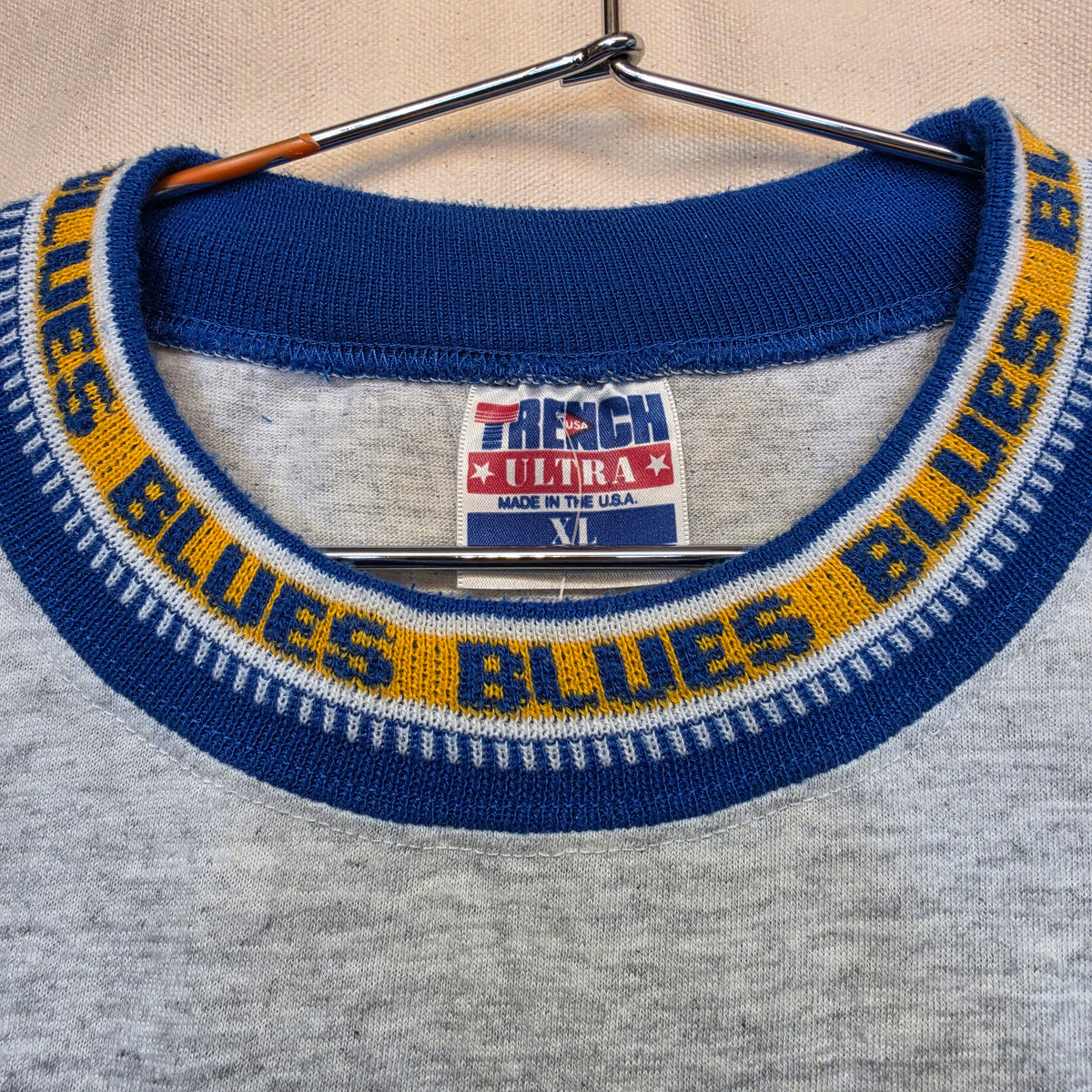 VTG 90's St Louis Blues NHL T-Shirt Single Stitch Trench Ultra: XL