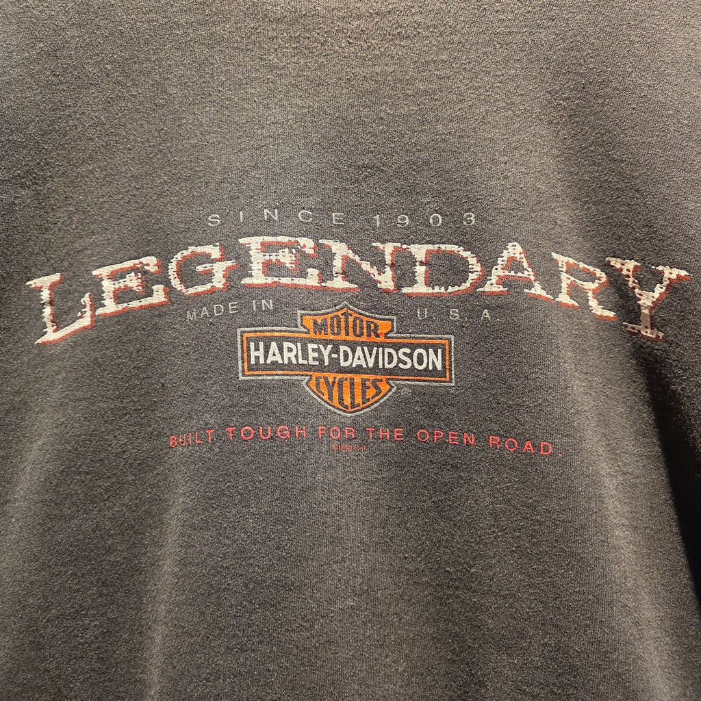 VTG 90's Harley Davidson Black Sweatshirt Buds Evansville: XXL