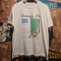 VTG 90's Map Of Indiana 1816 Graphic T-Shirt: Large