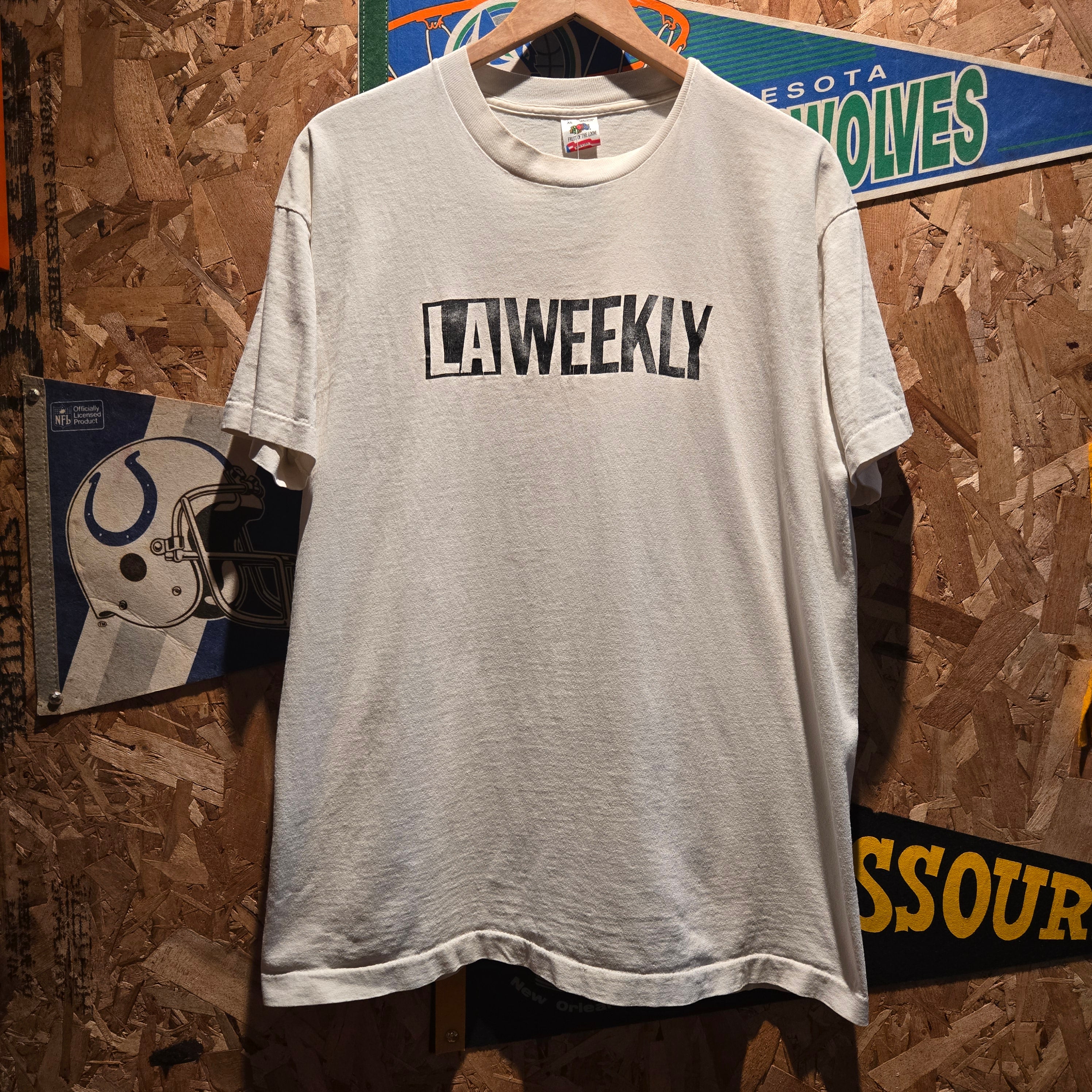 VTG LA Weekly White Single Stitch T-Shirt: XL