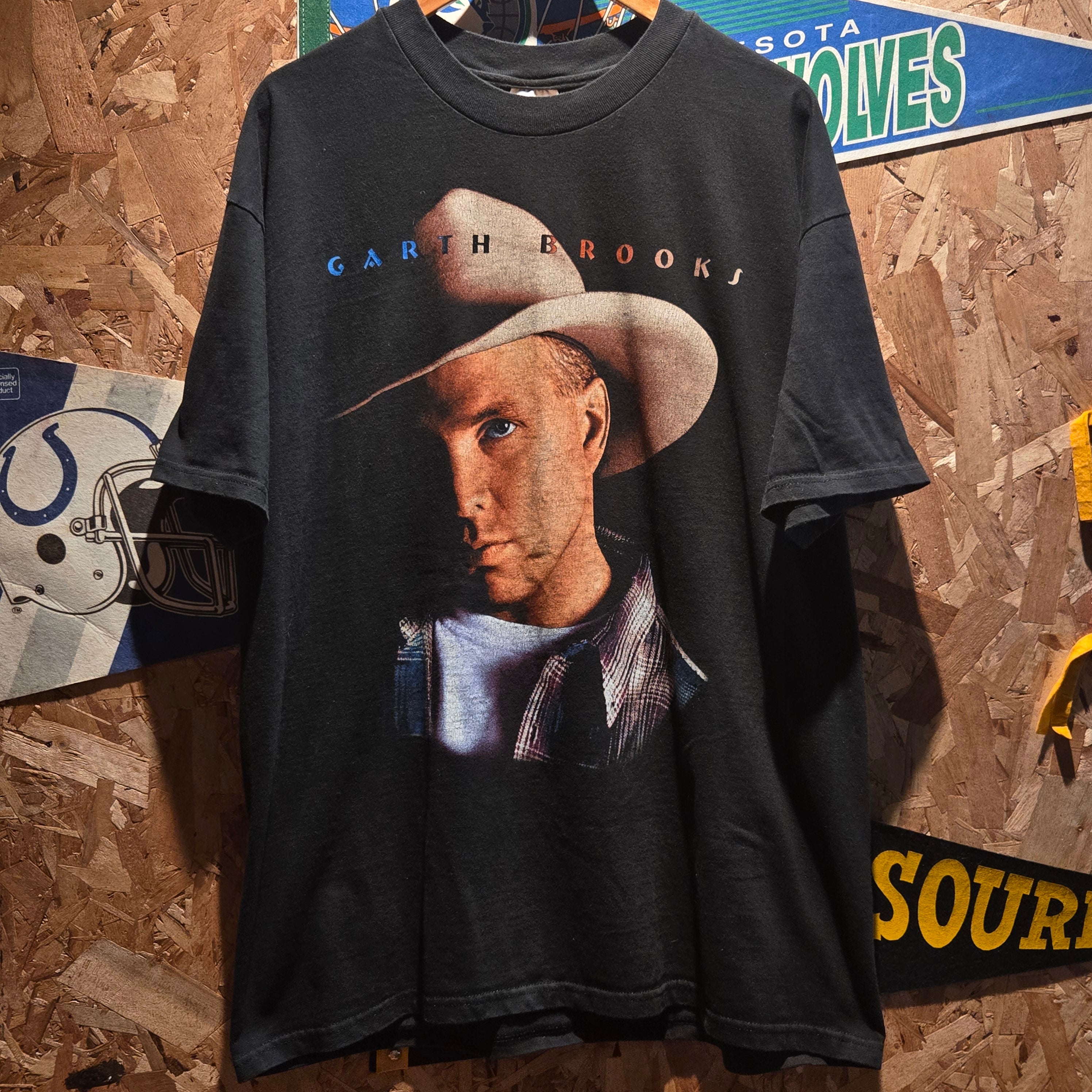 VTG 1998 Garth Brooks Band Tee Black T-Shirt Country: XL