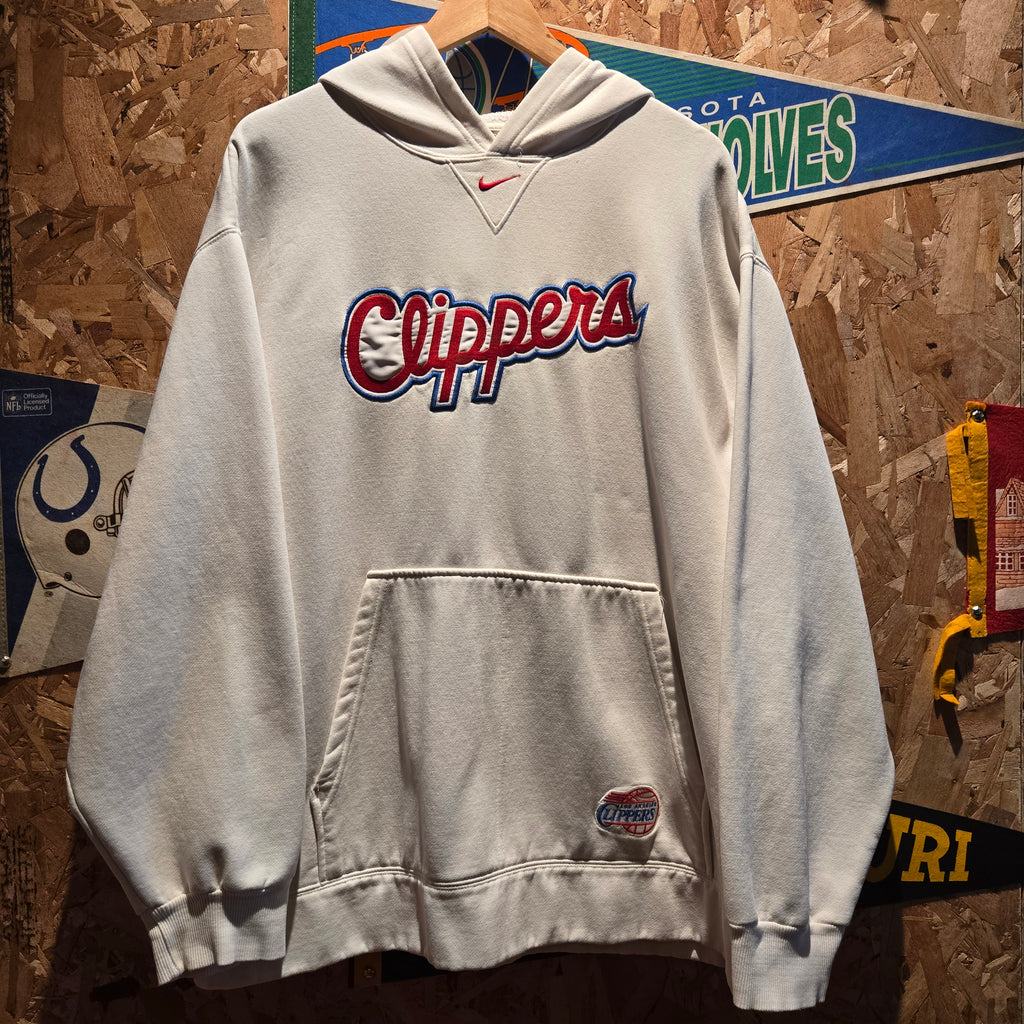 VTG Nike Center Swoosh Los Angeles Clippers Rare White: XL