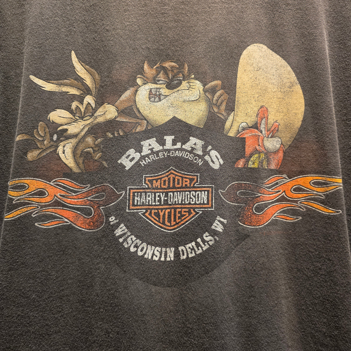 VTG Harley Davidson Looney Tunes T-Shirt Catch Me If You Can Bala's: XL