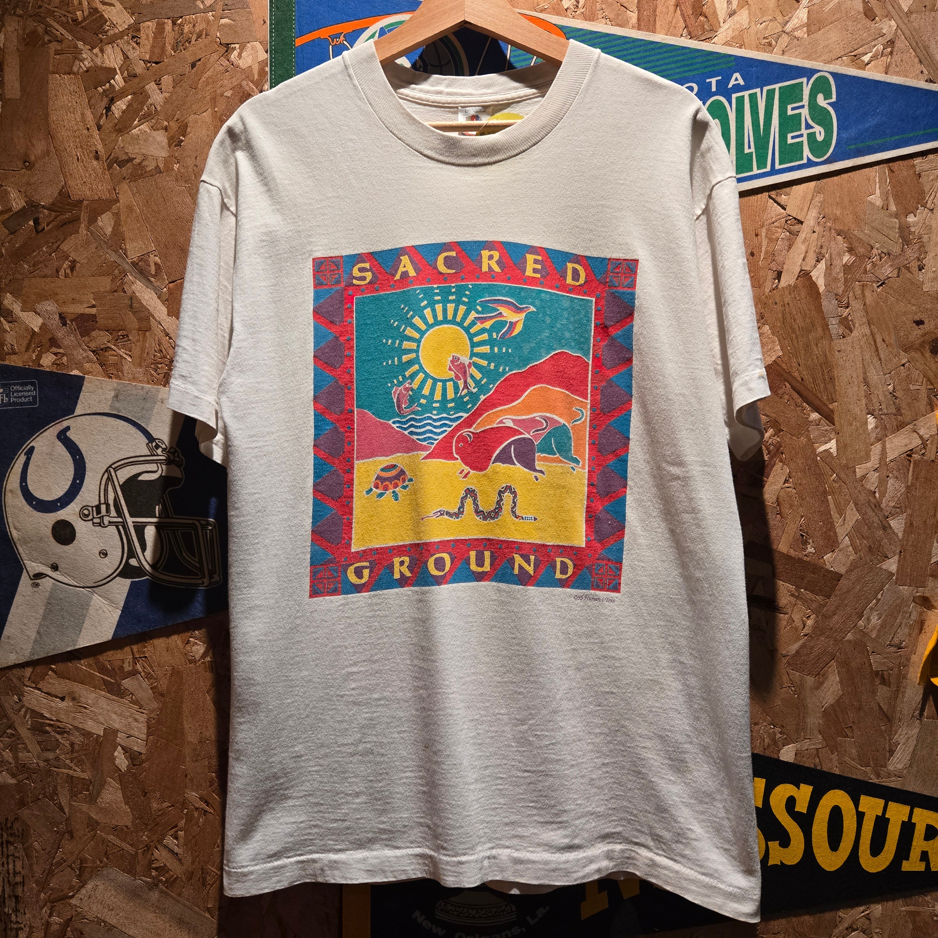 VTG 1995 Human-I-Tees Scared Ground Single Stitch: Large