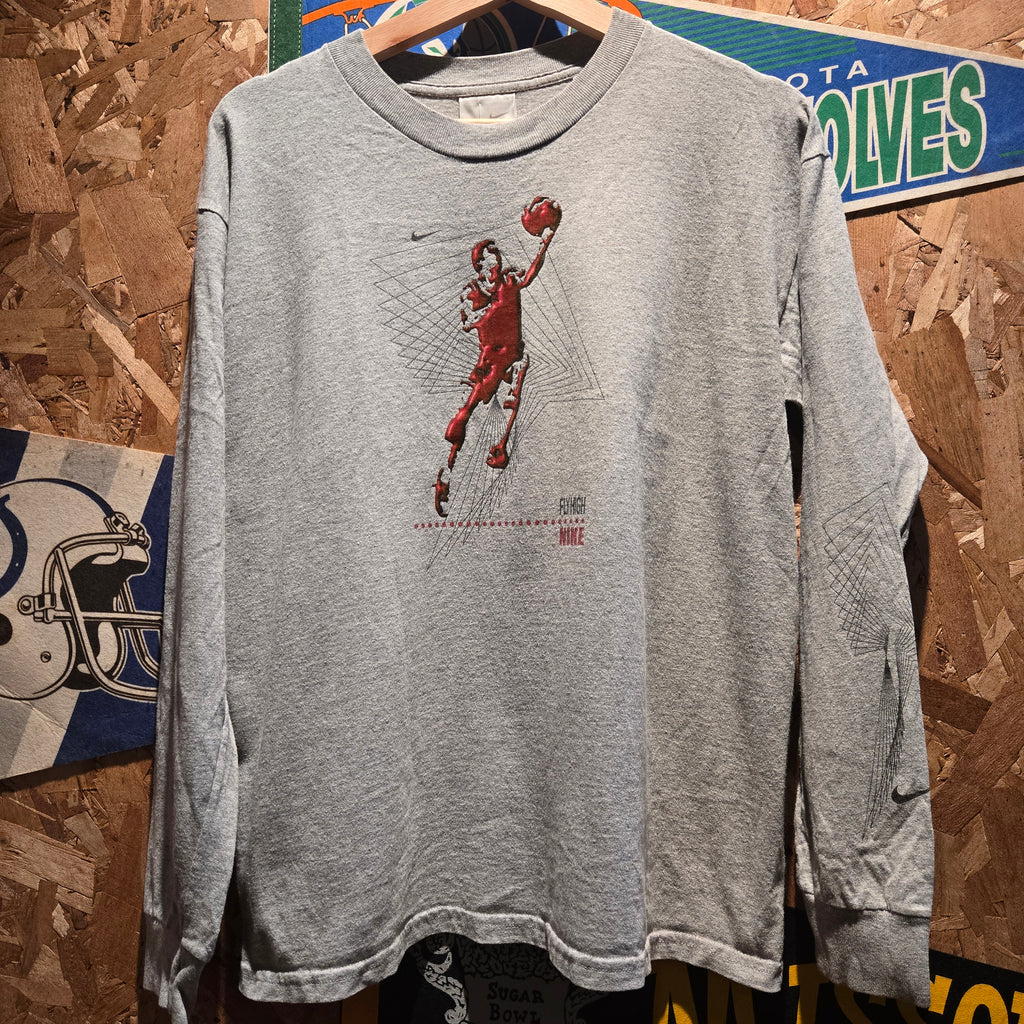 VTG Nike Fly High Nike Gray Kids Long Sleeve: XL