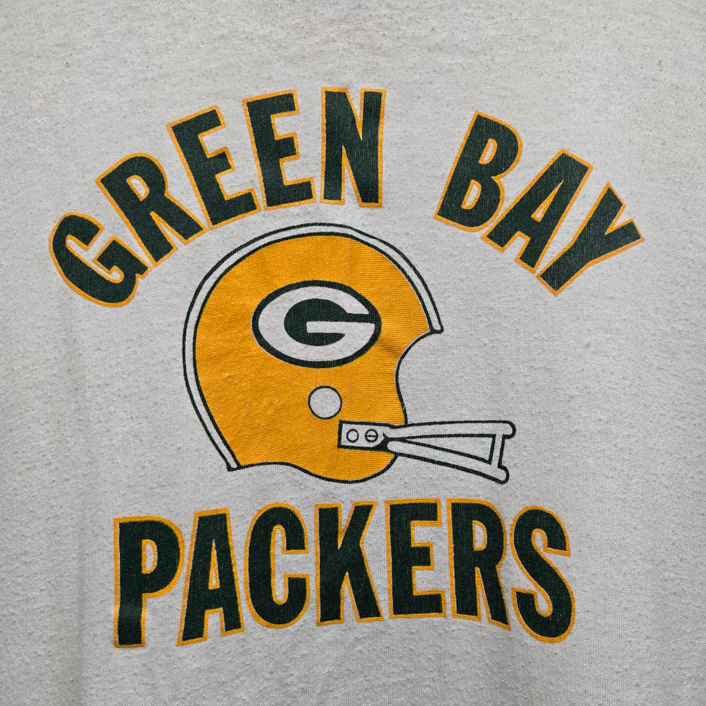 VTG 90S Green Bay Packers White Graphic T-Shirt: XL