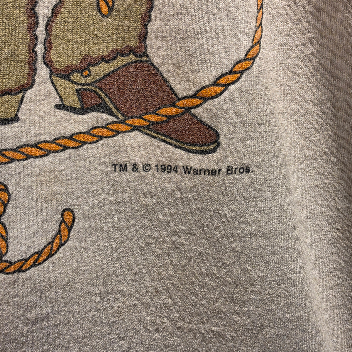 VTG 1995 Six Flags Looney Tunes Cowboy Western Graphic T-Shirt: Large