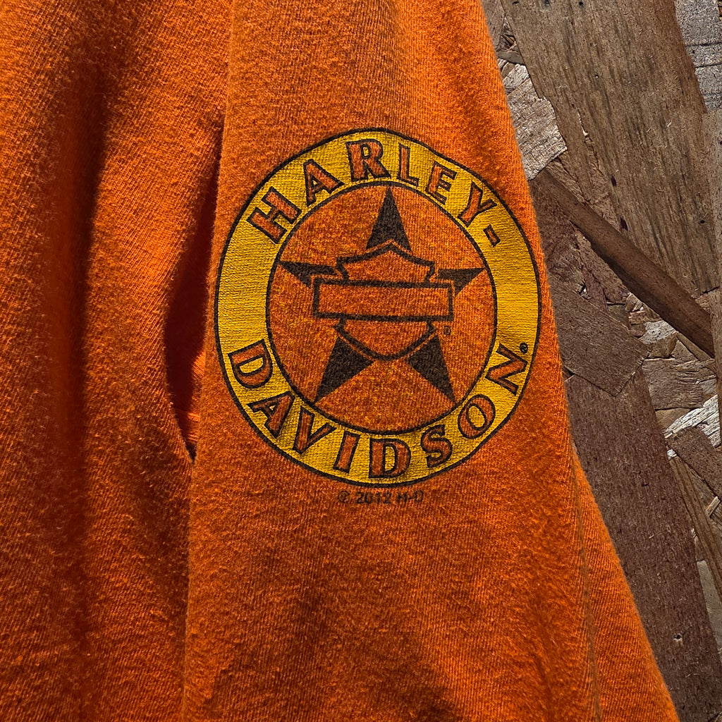 2012 Harley Davidson Orange Long Sleeve T-Shirt Indianapolis: XL