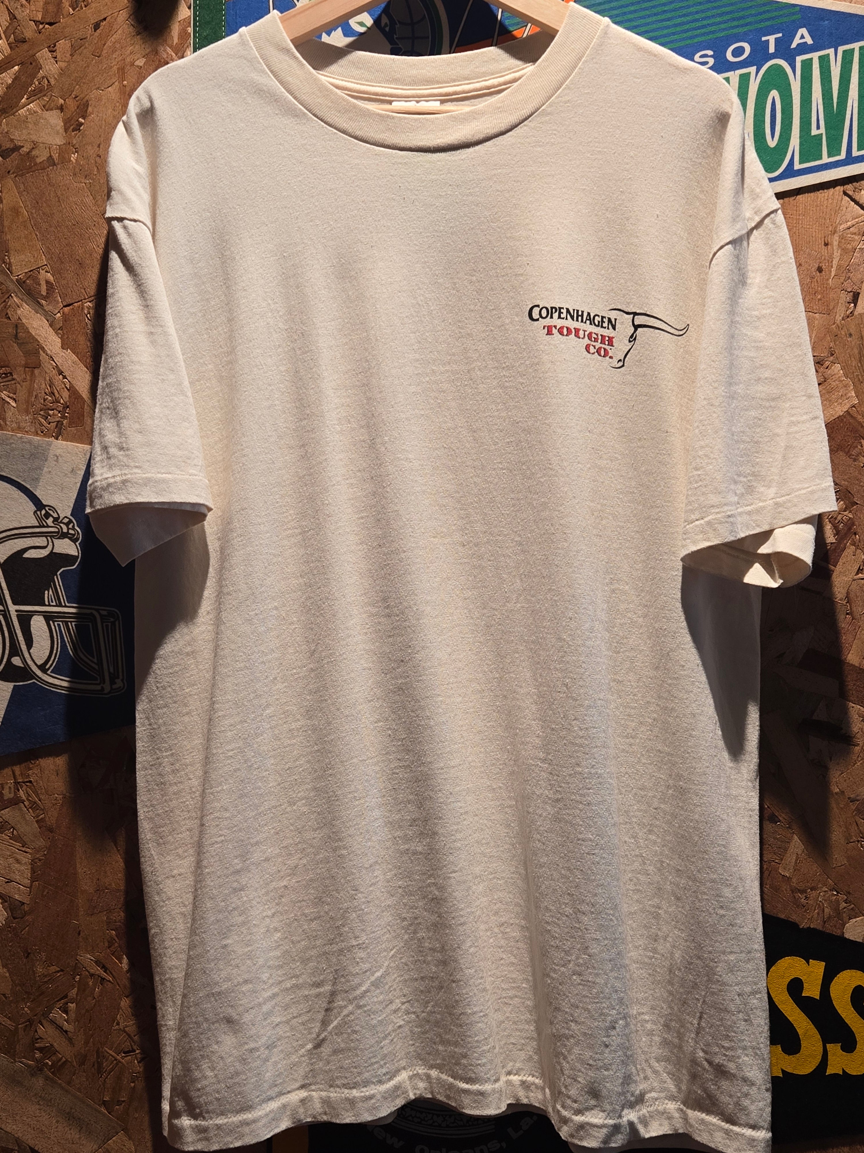 VTG Copenhagen Tough Co. White Graphic T-Shirt :XL Single Stitch