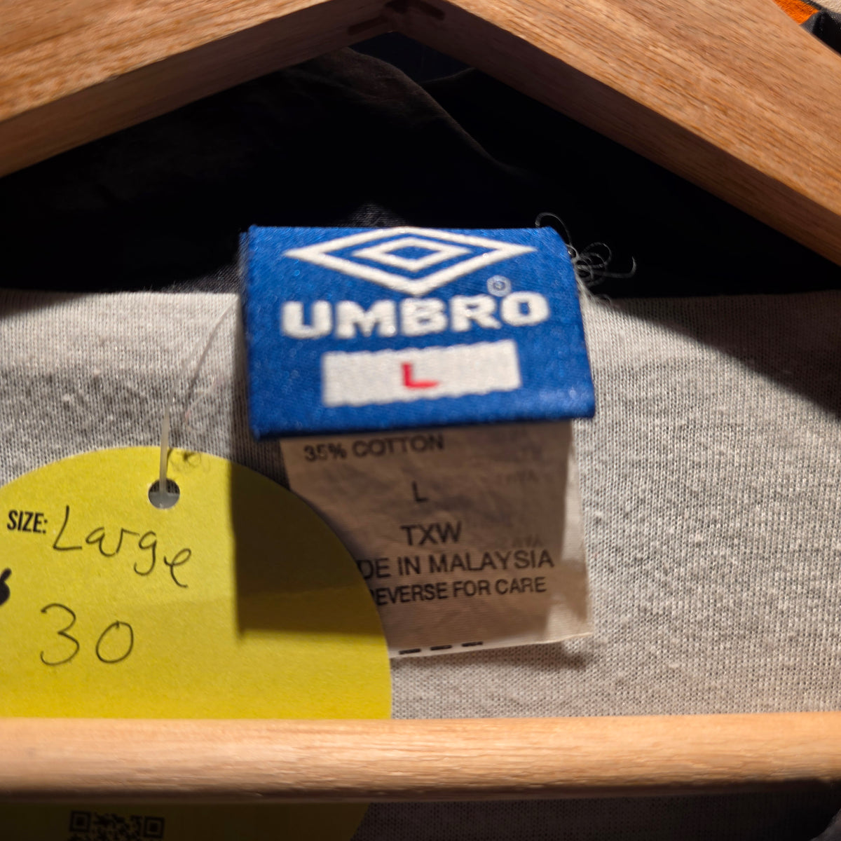 VTG Umbro Geometric Windbreaker Black & White Jacket: Large