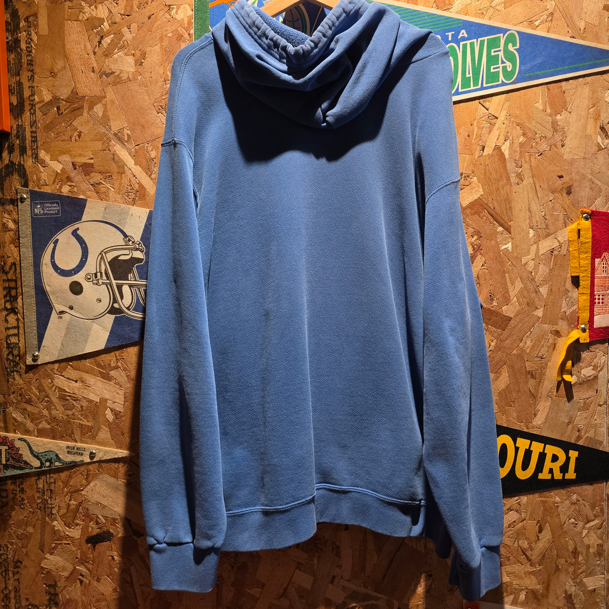 VTG 90'S Y2K Nike Center Swoosh Blue Pullover Hoodie: XL