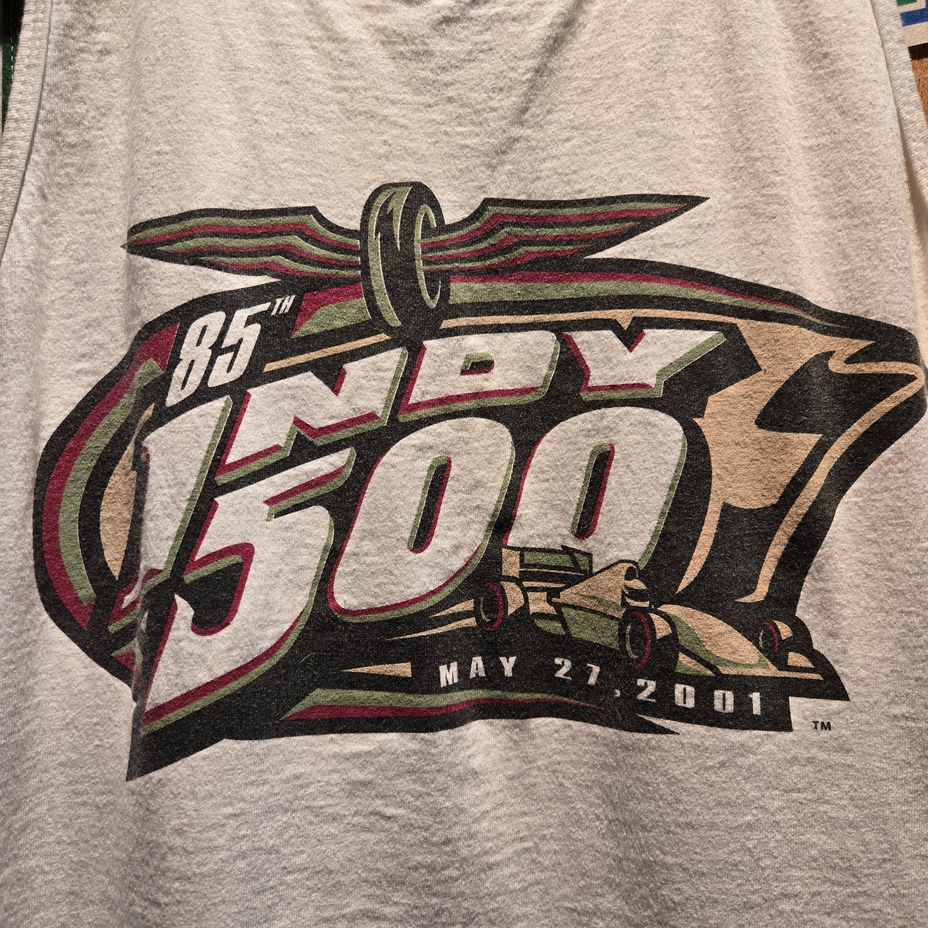 VTG 2001 Indy 500 Graphic Tank Top Logo Athletic: Large