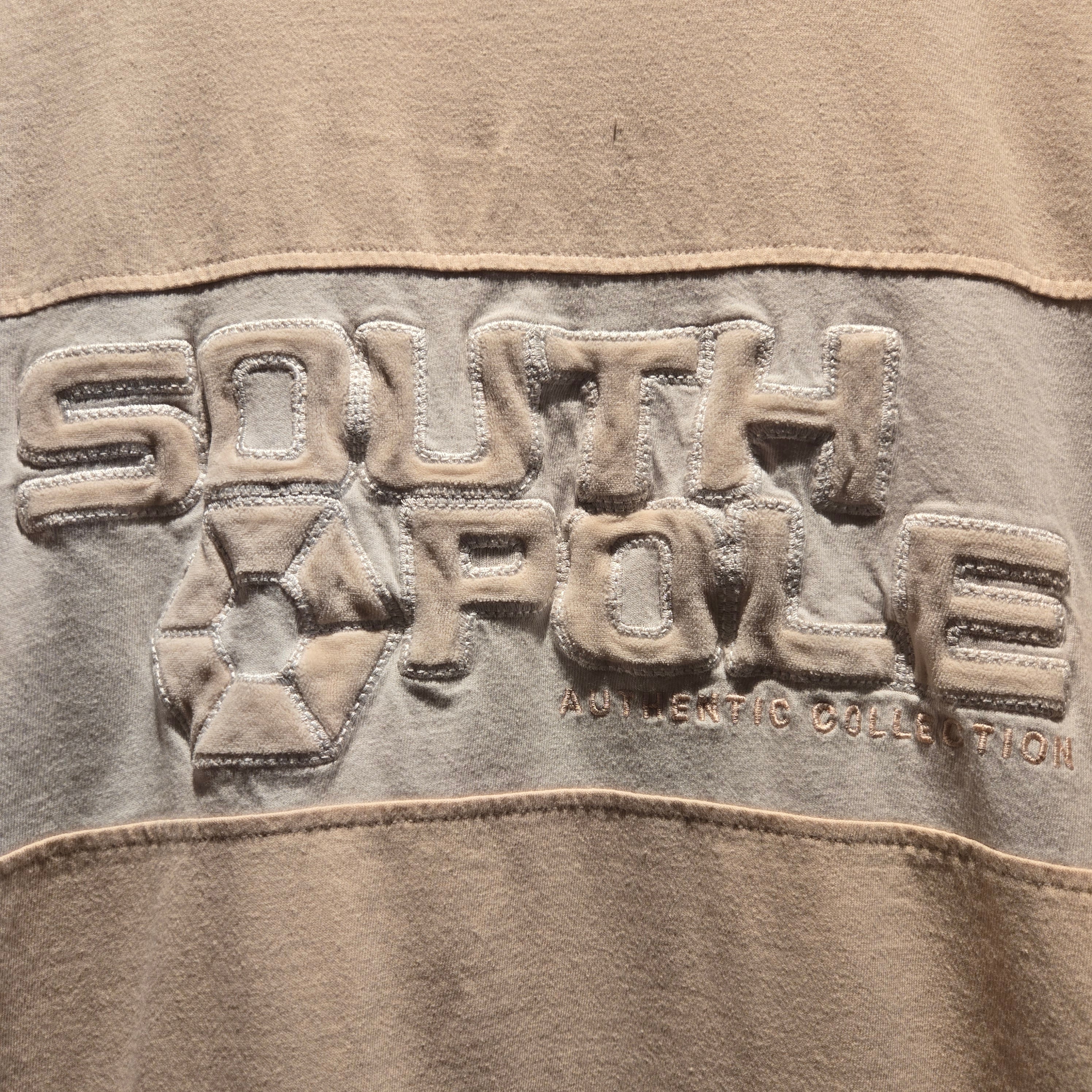 VTG South Pole Authentic Collection Beige Embroidered Print: Large