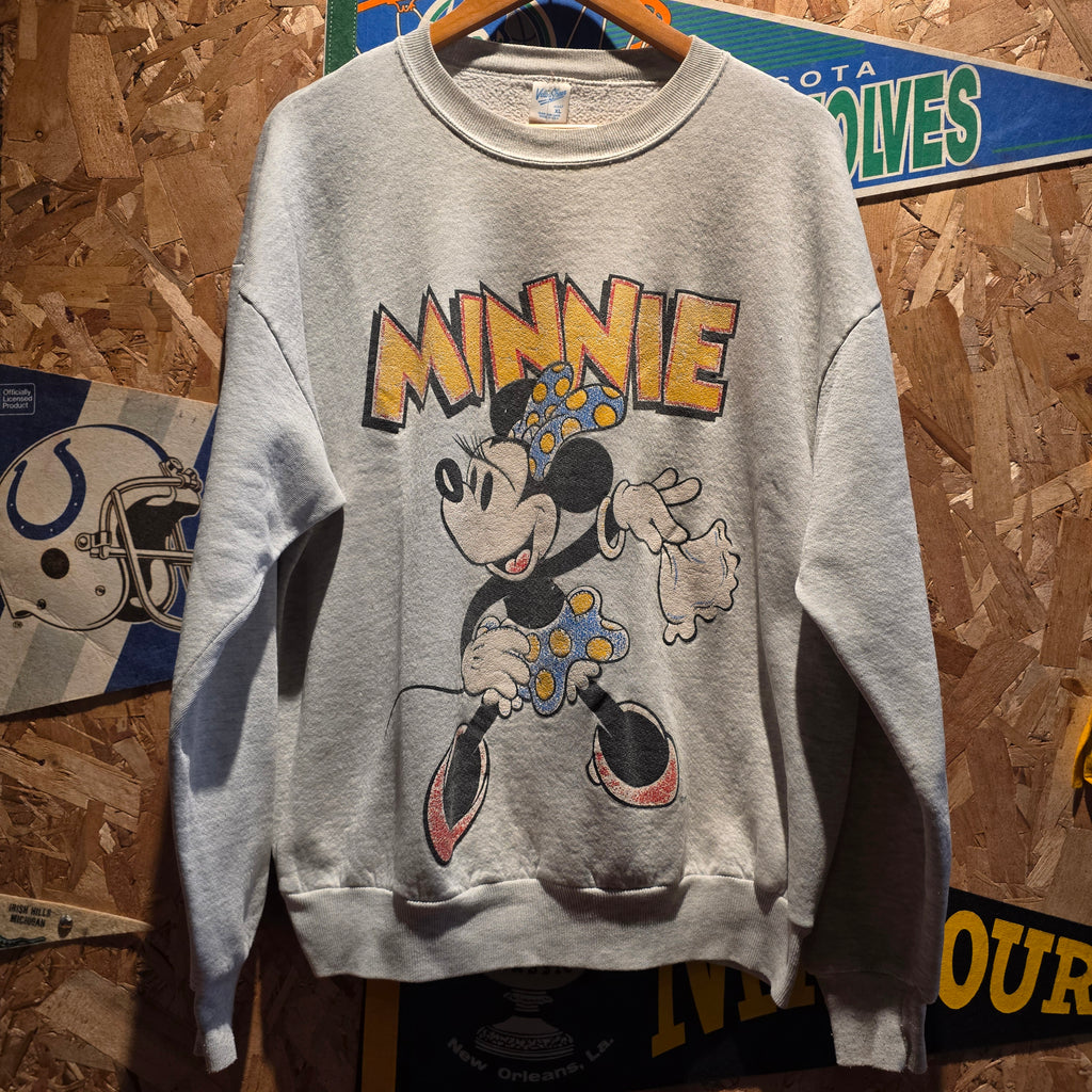 VTG Velva Sheen Disney Minne Mouse Grey Sweatshirt: XL