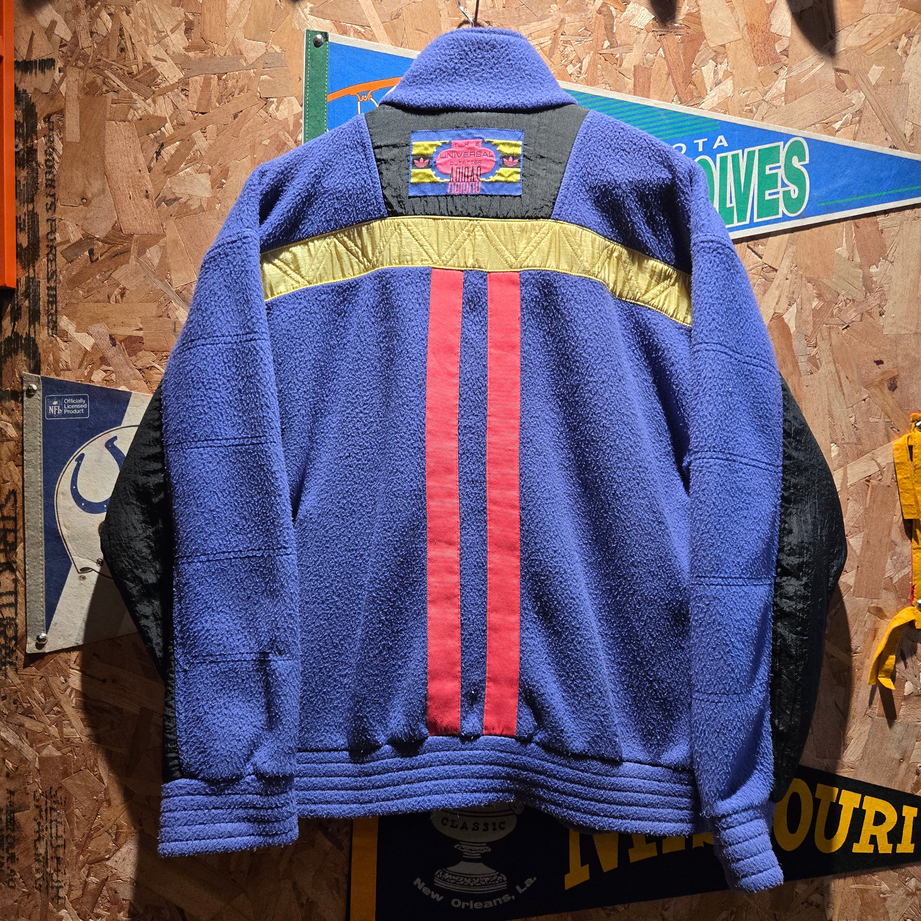 VTG 90s Adidas International  Neon Purple Pink Fleece Zip Up Jacket: Medium