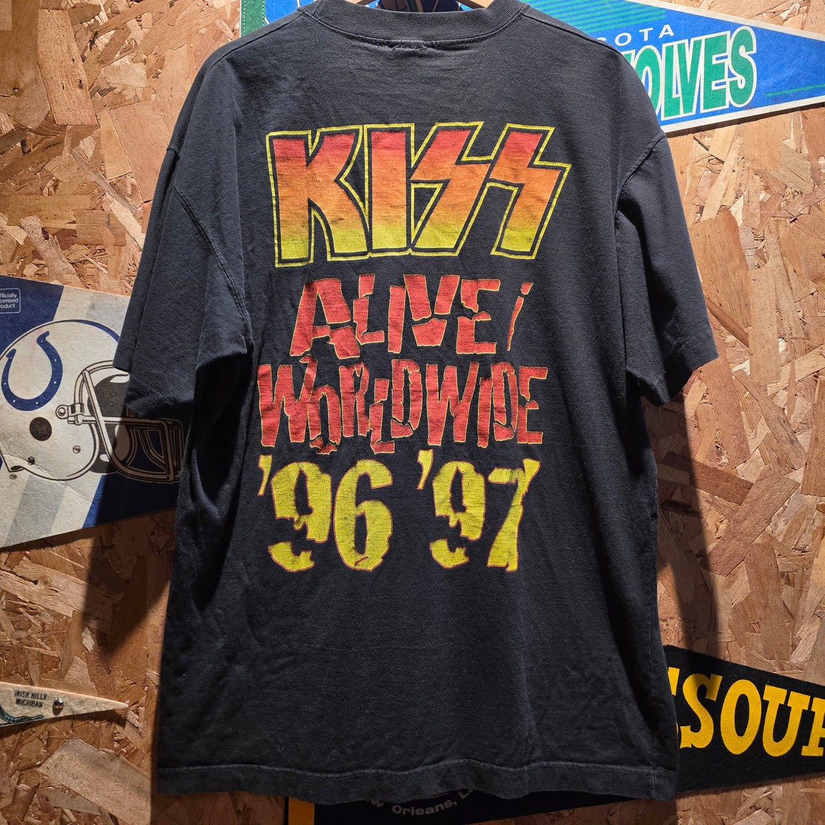 VTG 96,97 Kiss Alive Worldwide TourT-Shirt Black: XL