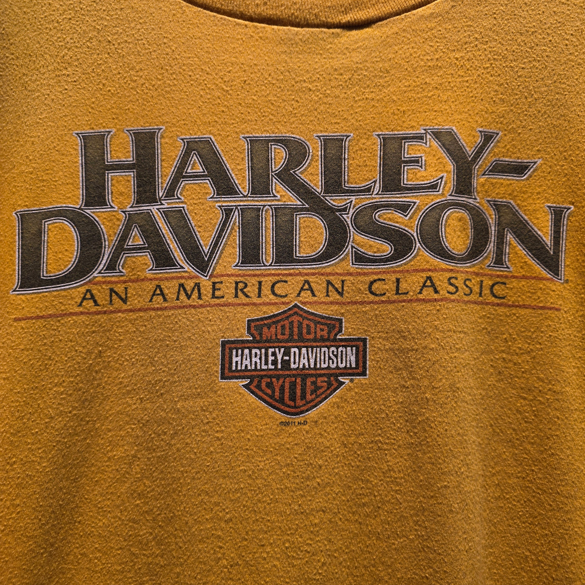 2011 Harley Davidson Yellow Long Sleeve T-Shirt Evansville Indiana: XL
