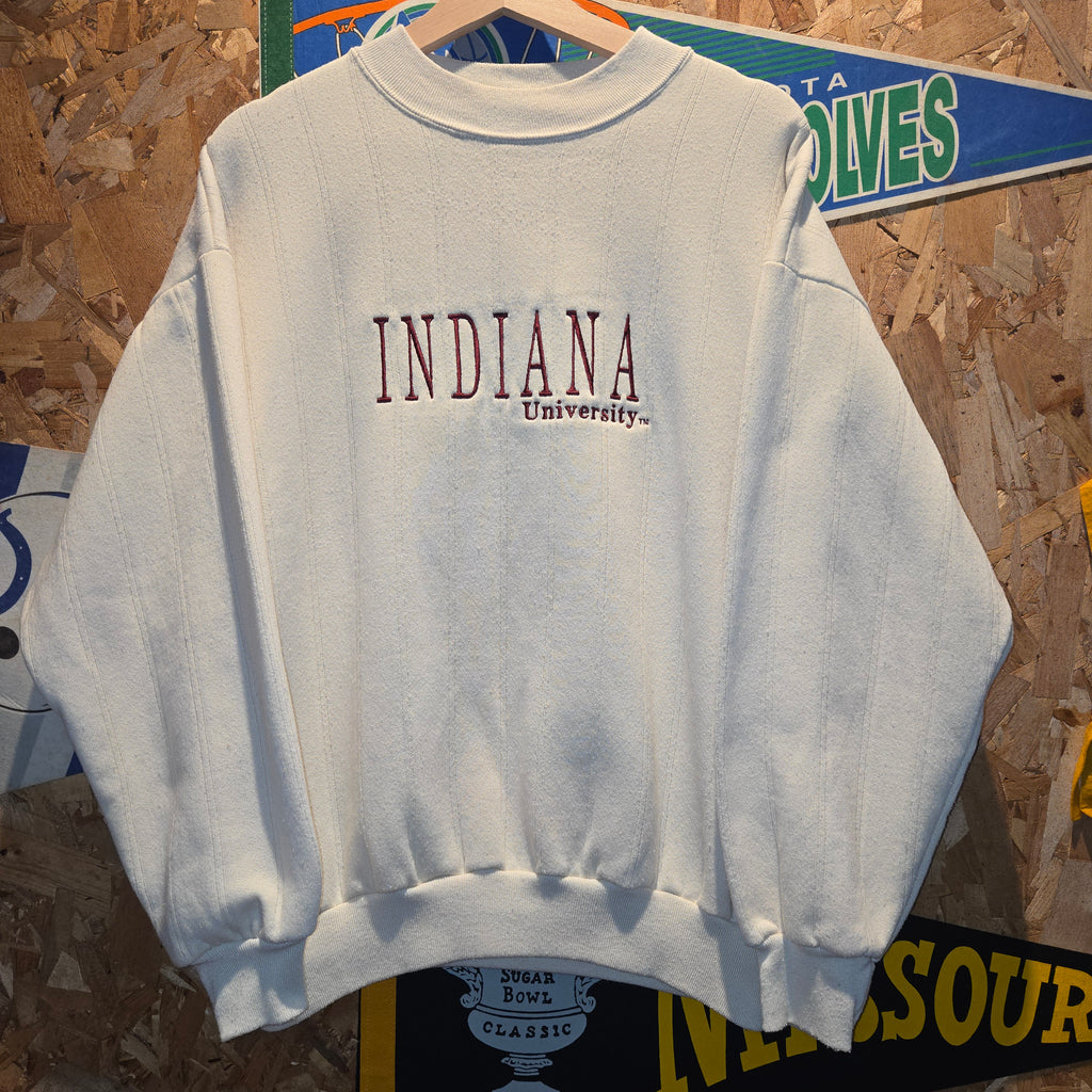 VTG Indiana Hoosiers University Benchmark Cream Sweatshirt: Large