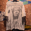 VTG SJM Sportswear Native American Chief AOP Graphic T-Shirt: XL