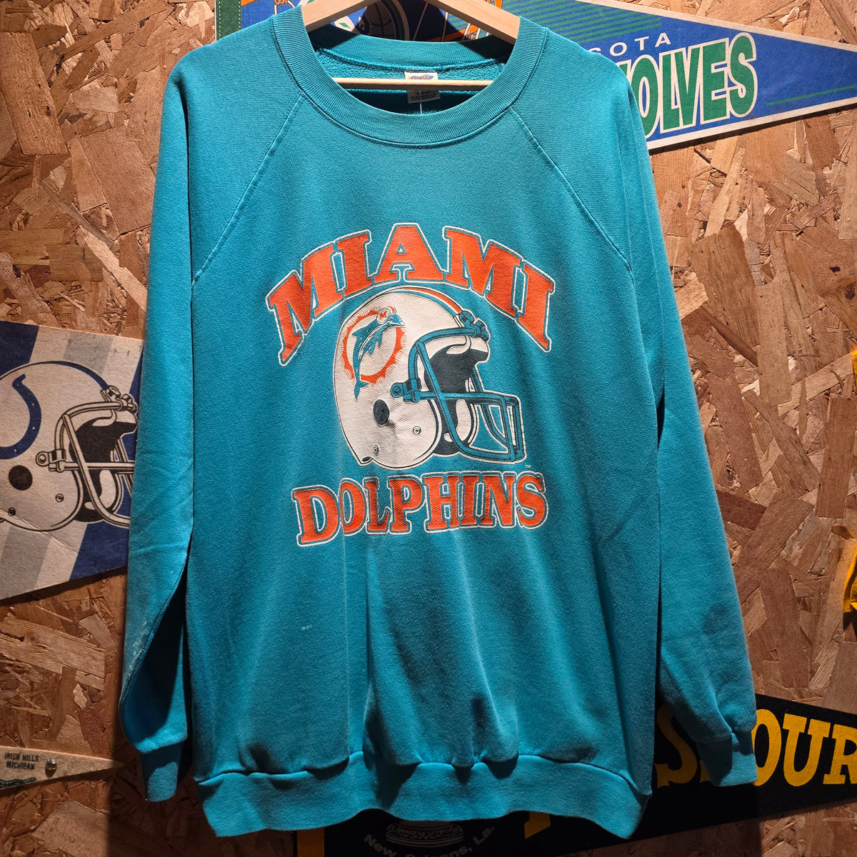 VTG Miami Dolphins Crew Neck Sweatshirt: XL