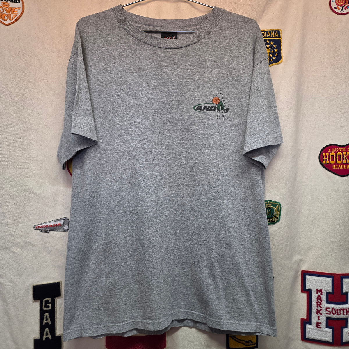 VTG 90's AND 1 Grey Graphic T-Shirt Double-Sided: Large