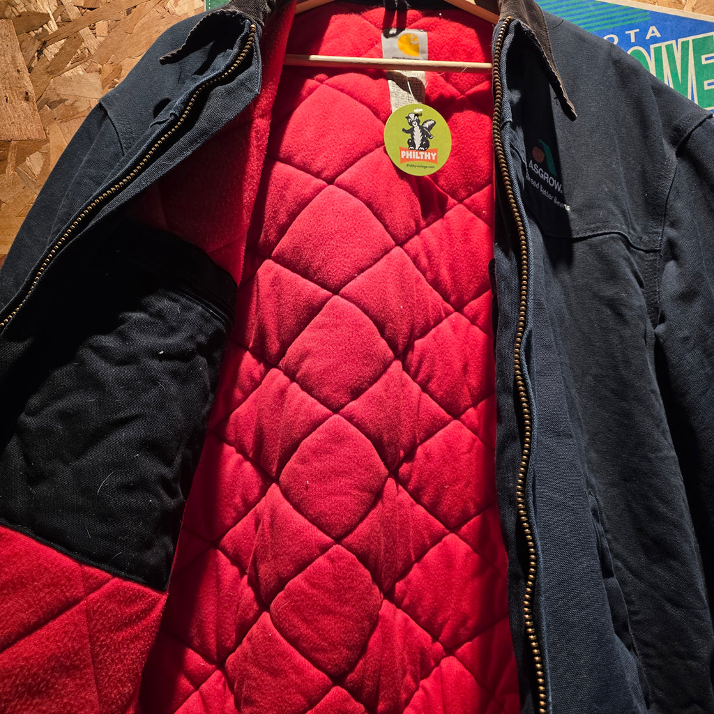 VTG Y2K Carhartt Duck J13 Santa Fe Jacket Red Quilted Embroidered: XL