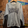 VTG 90's University Of Michigan Grey Sweatshirt: Large