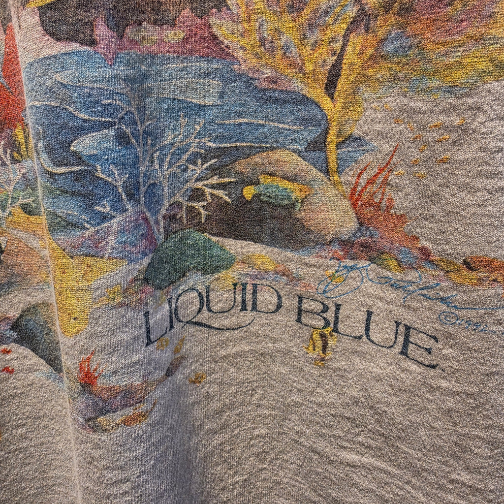 VTG Liquid Blue Coral Reef Aquatic Paradise Fish Tye Dye T-Shirt: XL