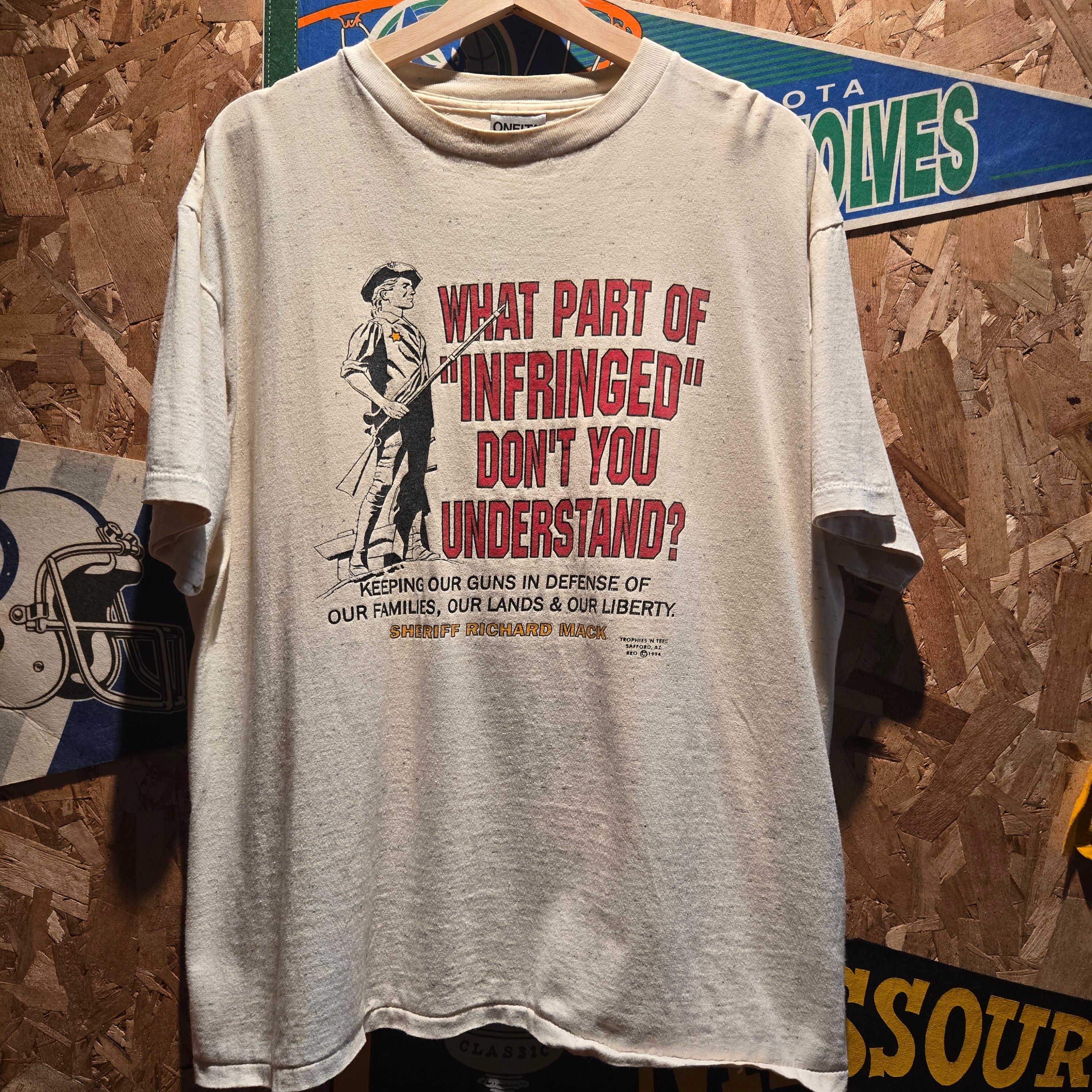 VTG 1994 "What Part Of Infringed Dont You Understand" Graphic T-Shirt: XL