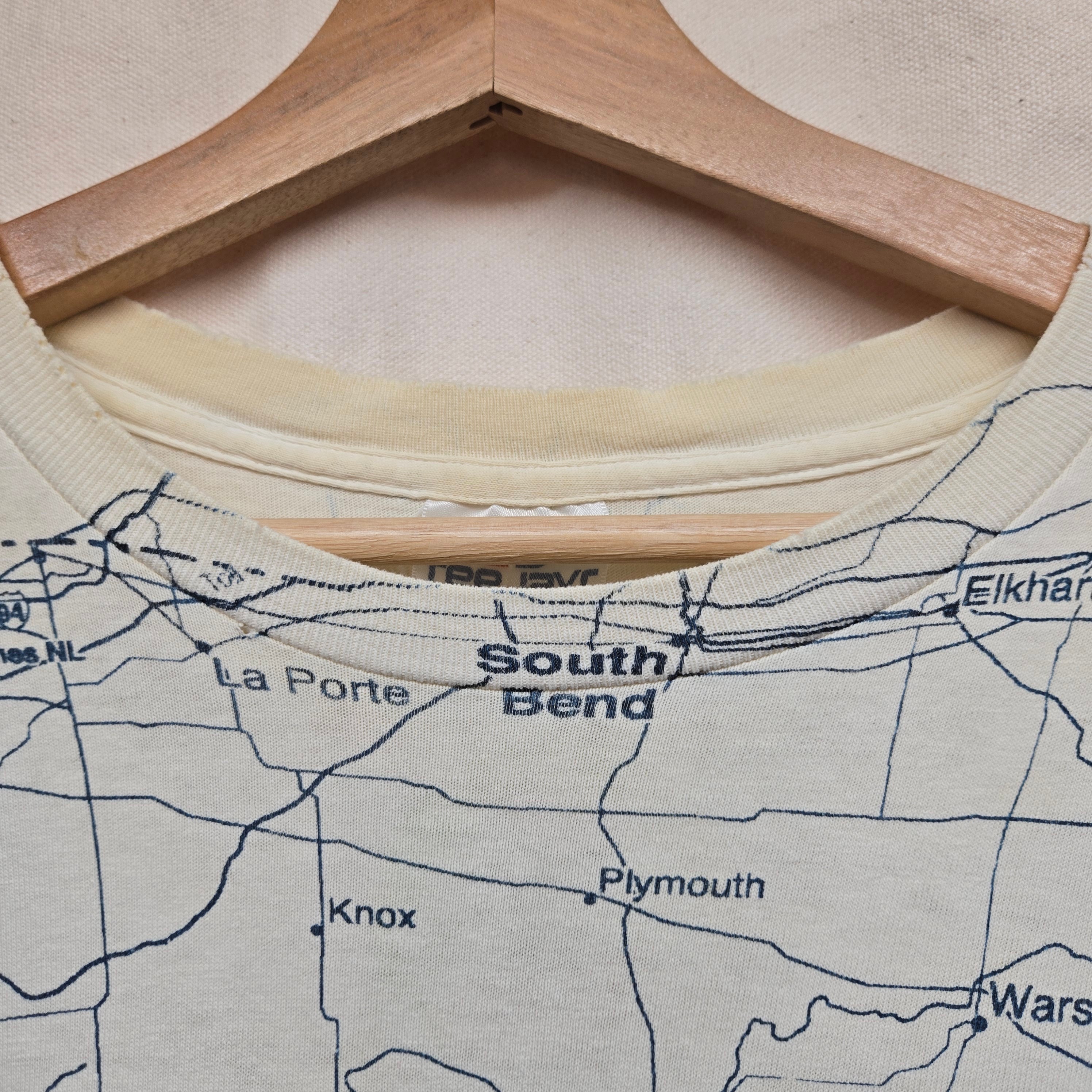 VTG Map AOP Indiana Graphic T-Shirt Tee Jays: XL