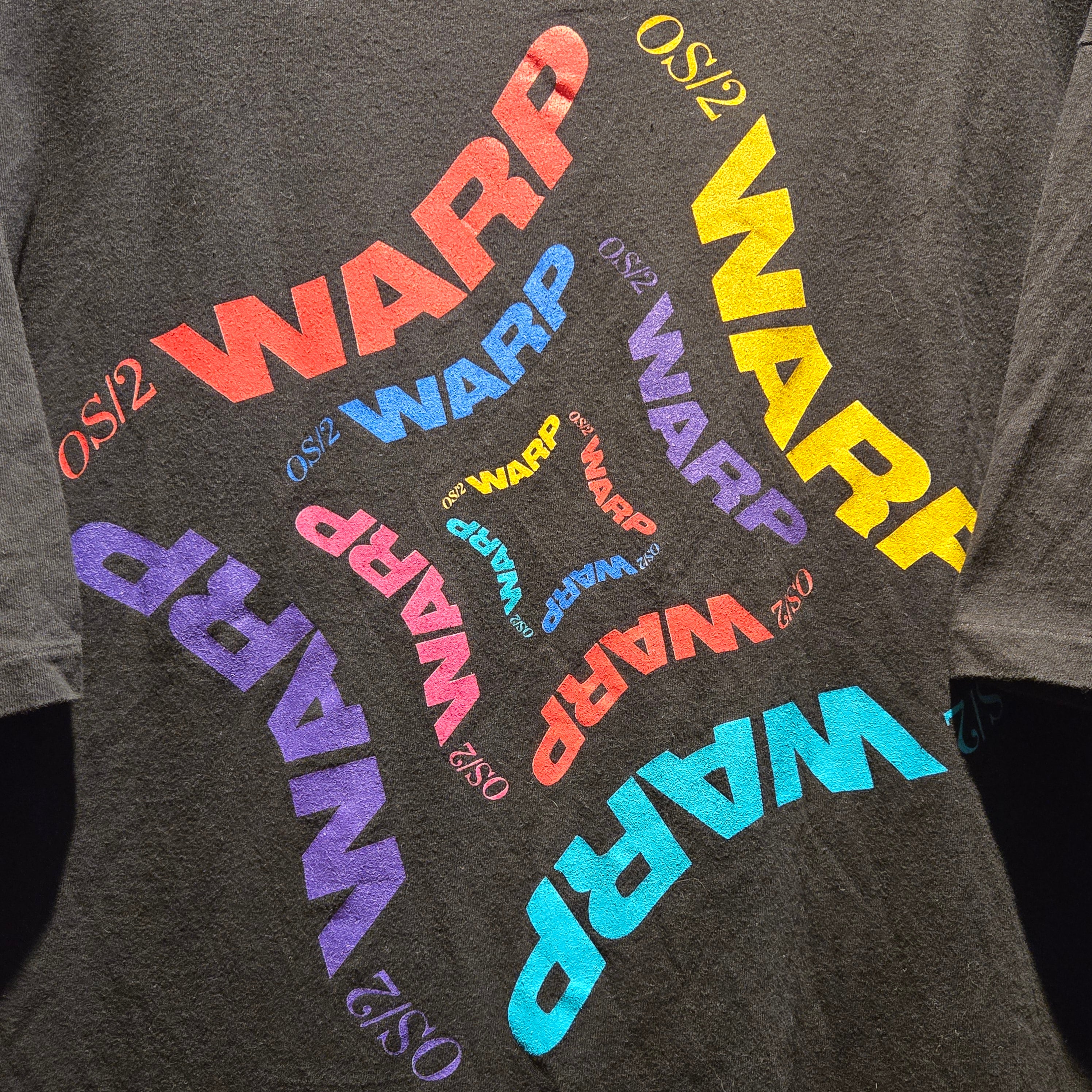 VTG Warp IBM Software Black T-shirt "I've Just Been Warped": XL