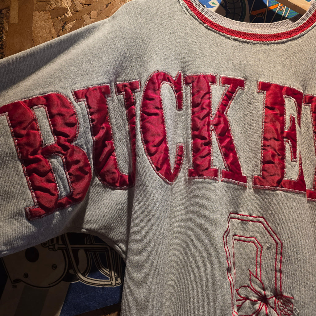 VTG Ohio State Buckeyes Huge Spellout Sweatshirt Grey: XL