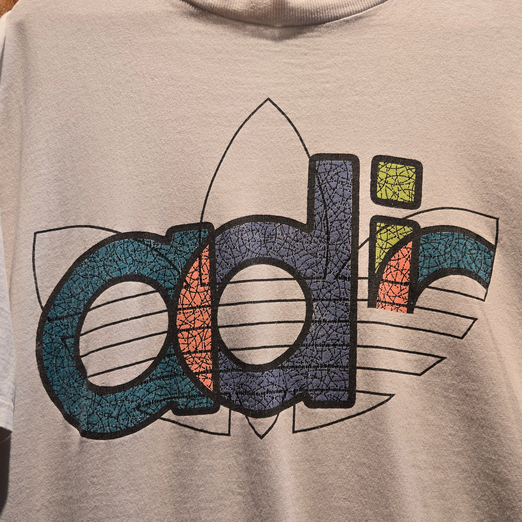 VTG 80's Adidas Double Sided Made In USA Graphic T-Shirt: XL