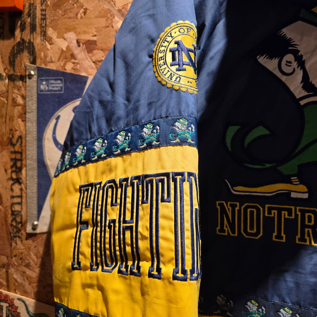 Vintage 90s Notre Dame Fighting Irish Pro Player Puffer Jacket: Large