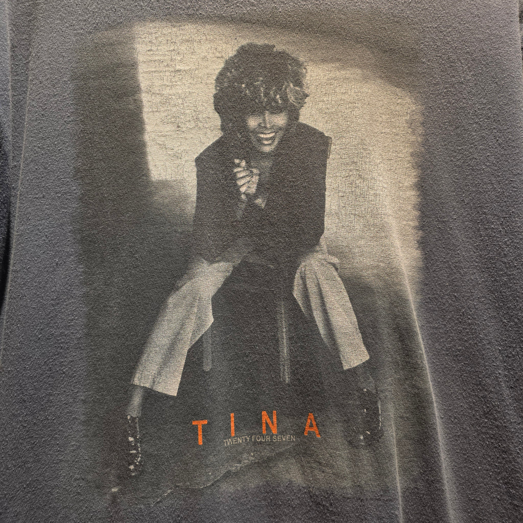 VTG Giant 2000 Y2K Tina Turner Blue Tour T-Shirt: XL
