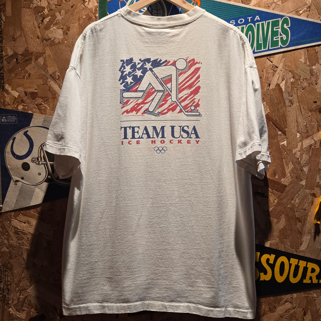 Vintage 90's The Aussie Company Thick Cotton USA Olympic Team T-Shirt Hockey: XL