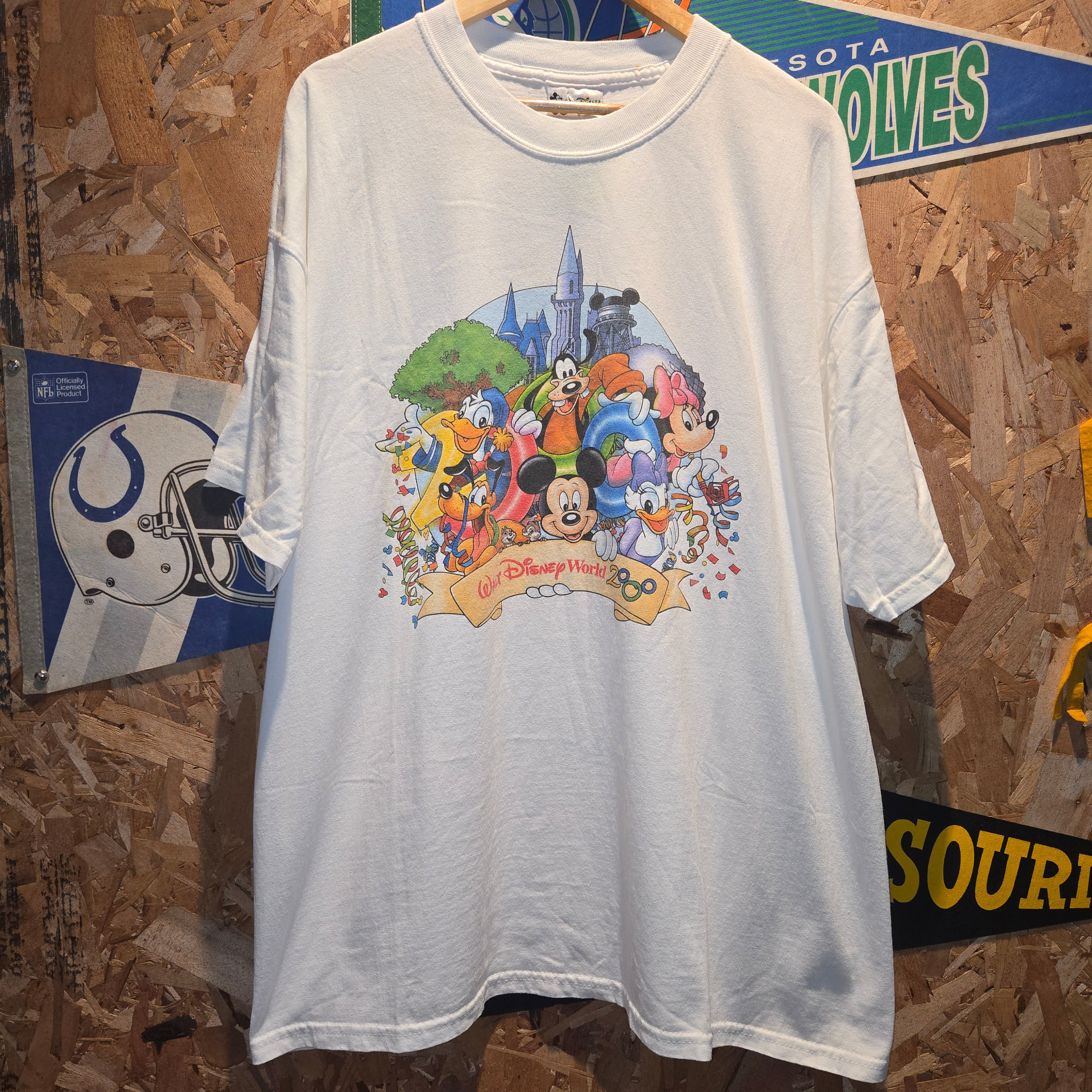VTG 2000 Y2K Disney Mickey Mouse Minnie Mouse Doubl3 Sided T-Shirt: XL