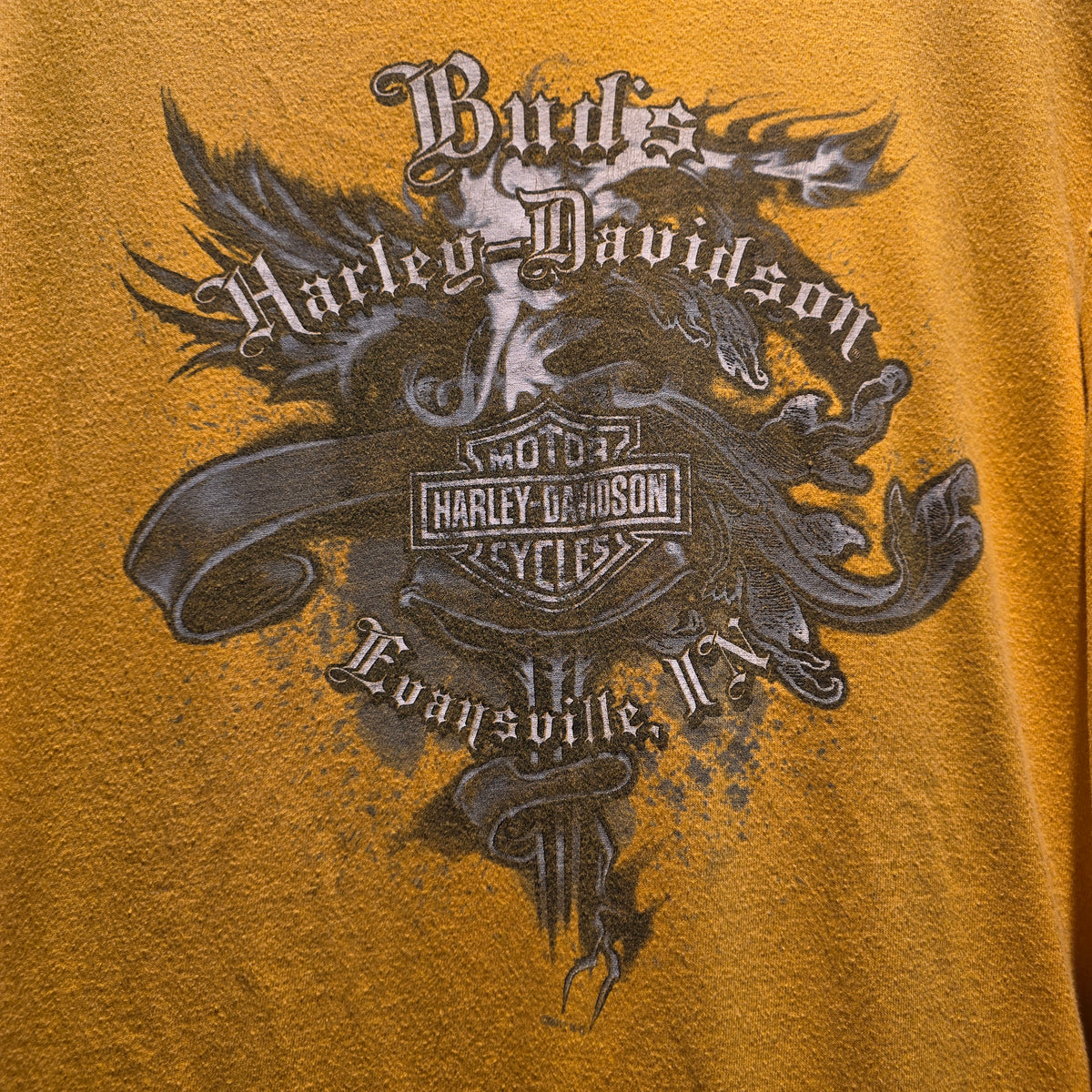 2011 Harley Davidson Yellow Long Sleeve T-Shirt Evansville Indiana: XL