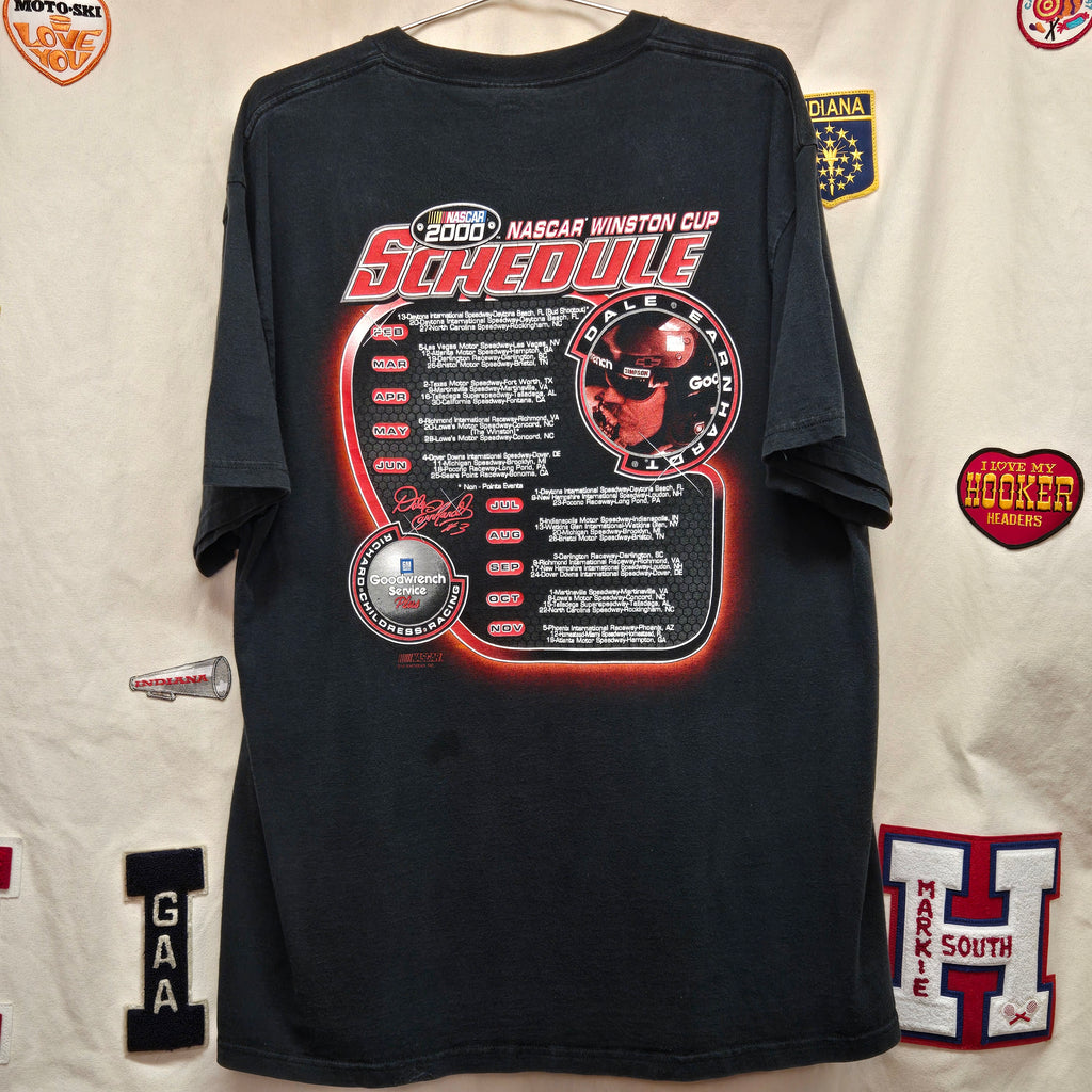 VTG 2000 Dale Earnhardt Intimidator Schedule Black T-Shirt: XL