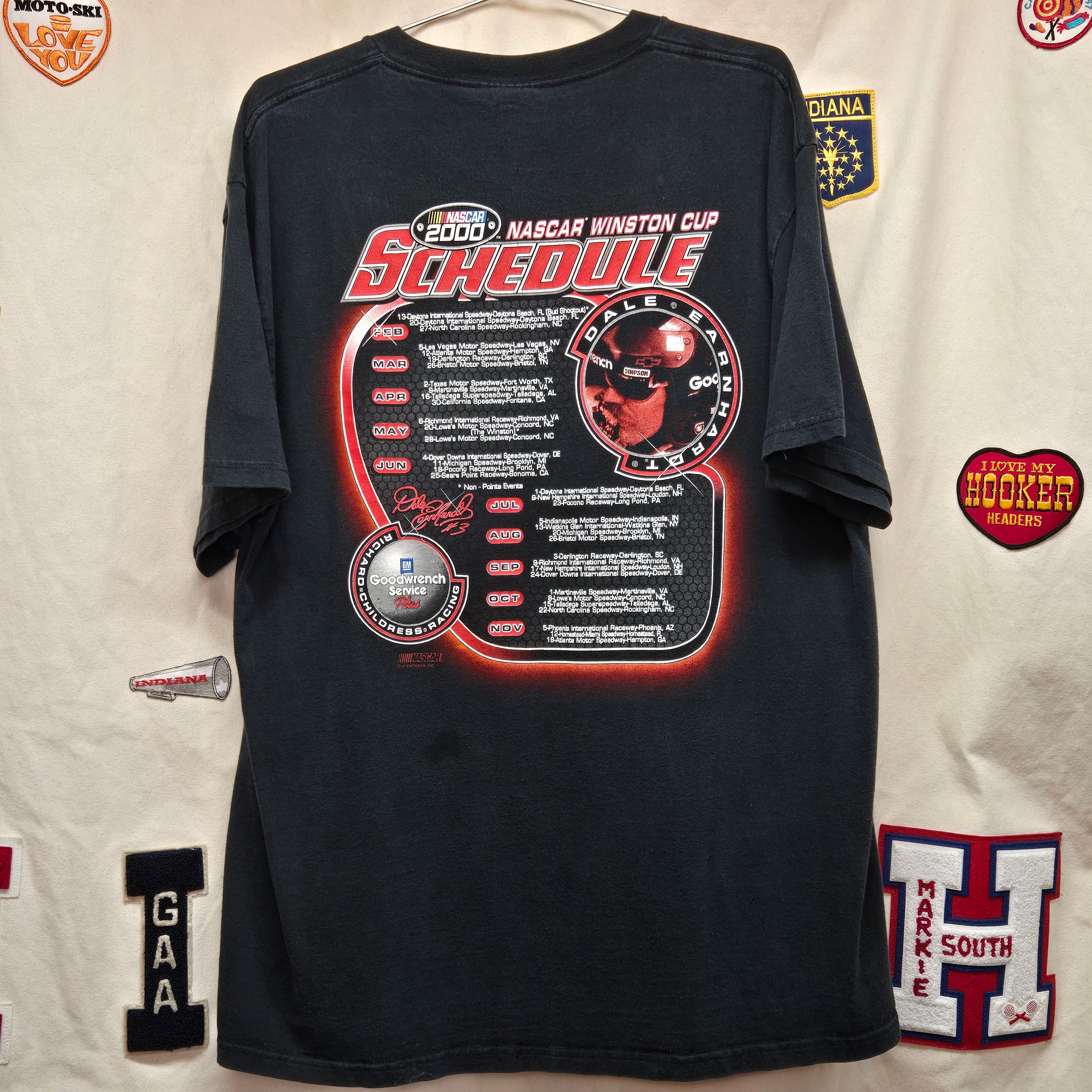 VTG 2000 Dale Earnhardt Intimidator Schedule Black T-Shirt: XL