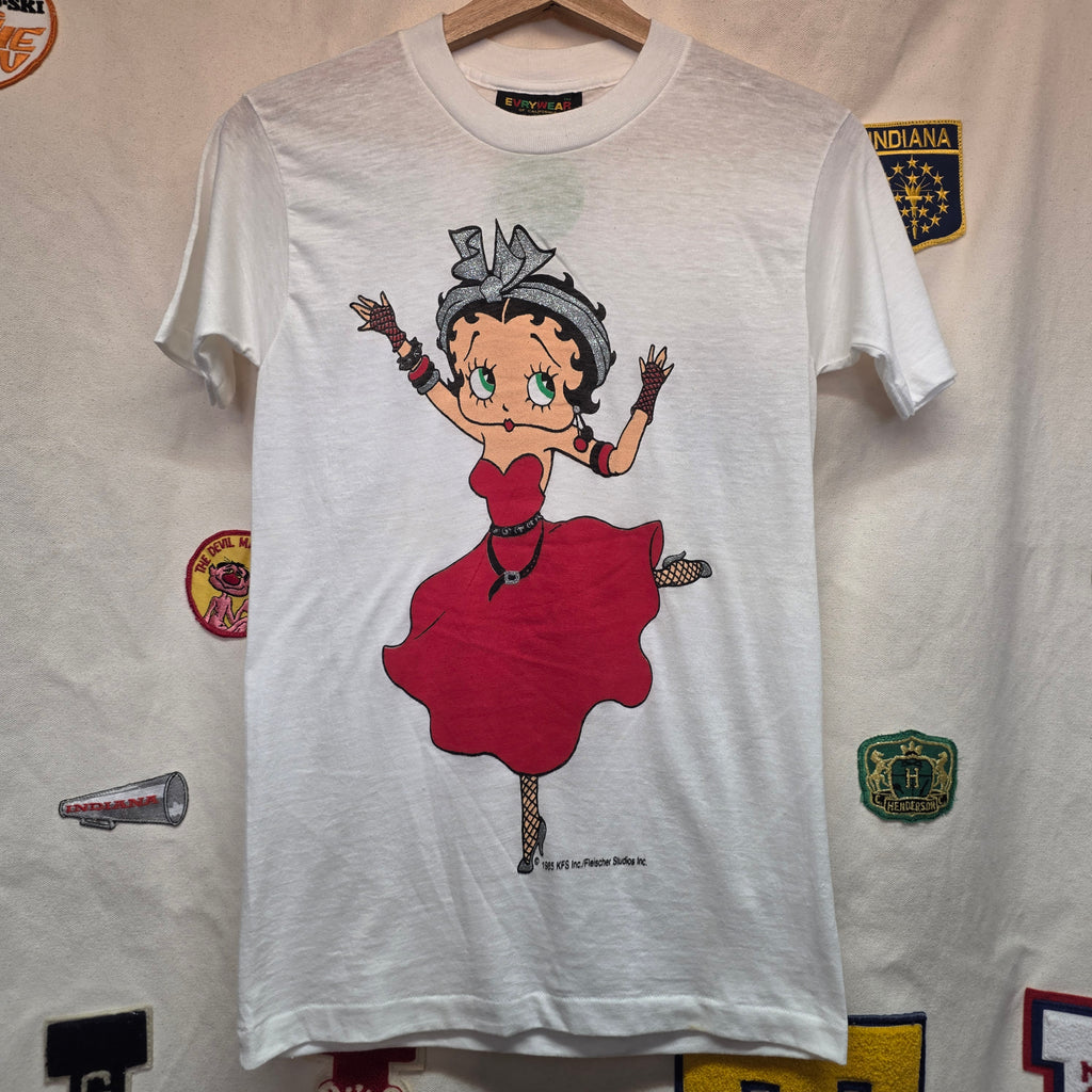 VTG 1985 Betty Boop White Graphic T-Shirt: Small