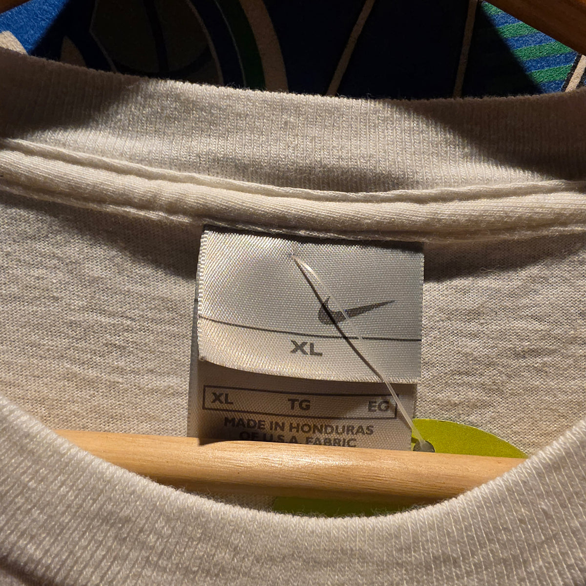 VTG Y2K Nike STOP PRE LIVES White Graphic T-Shirt: XL