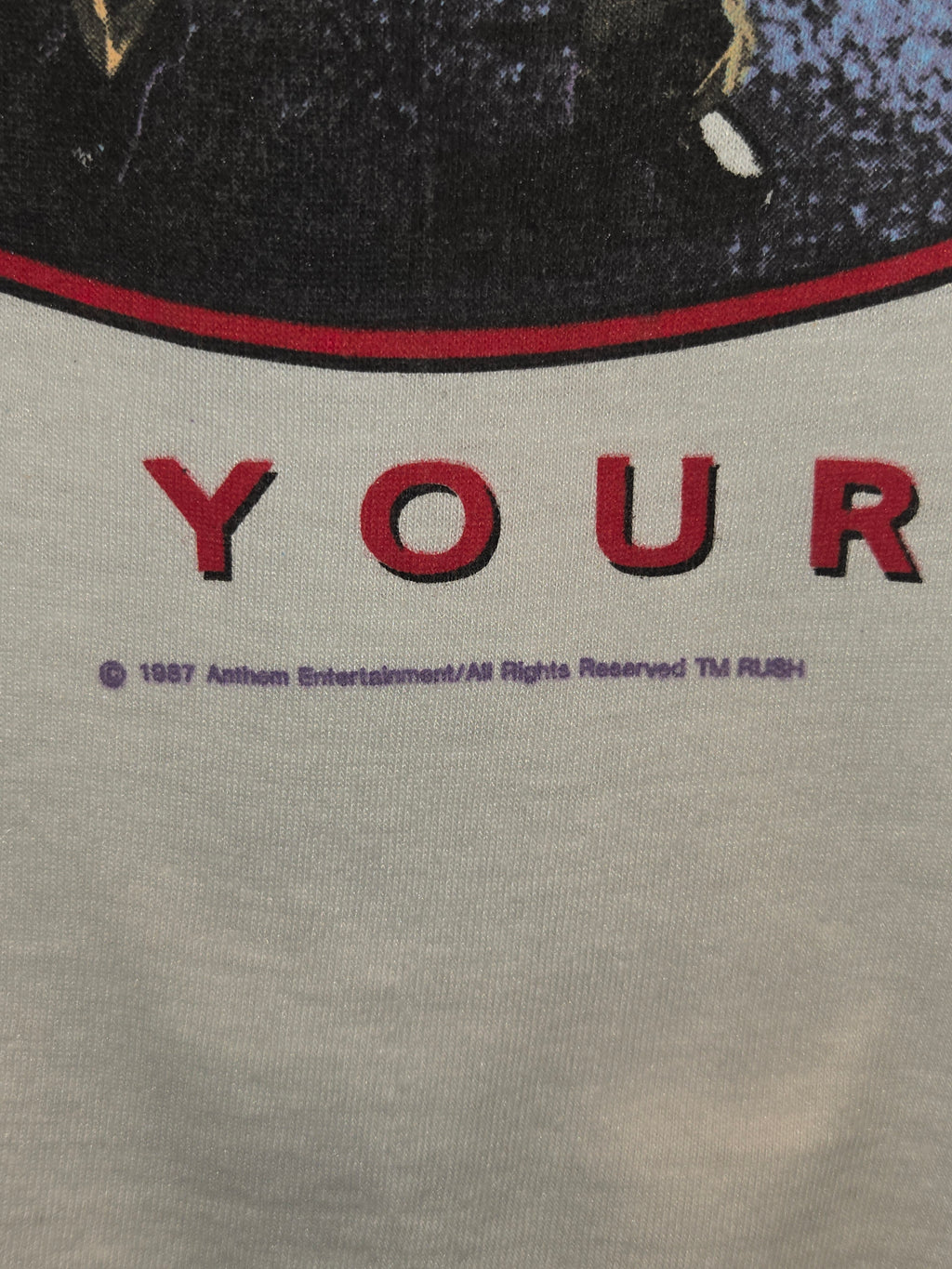 VTG 1987 Rush "Hold Your Fire" White T-Shirt :Large Single Stitch