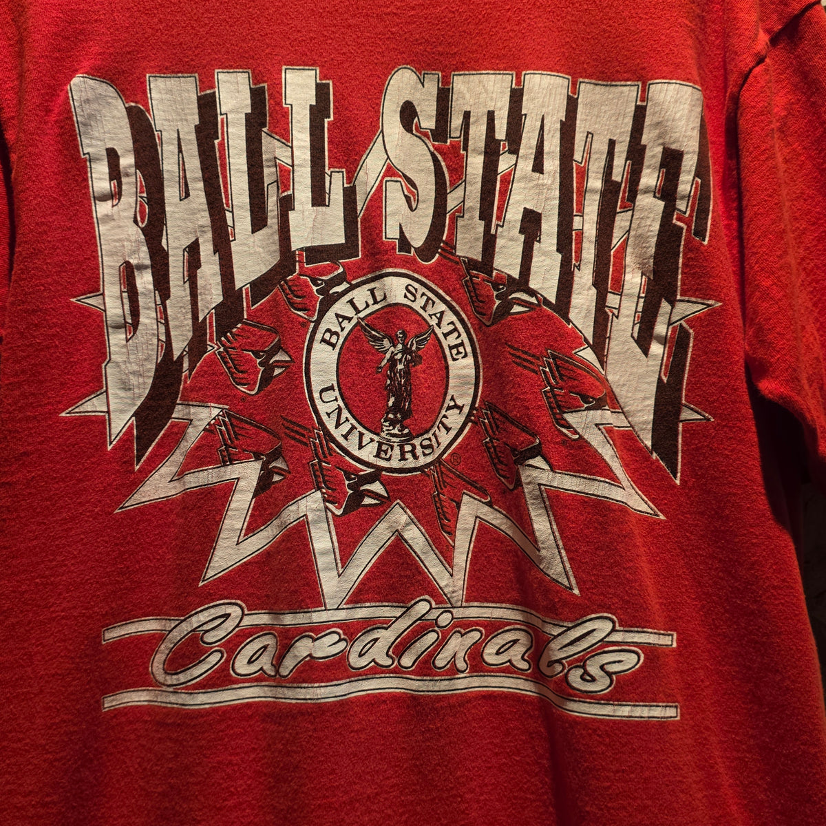 VTG 90's Ball State University Cardinals Red T-Shirt: Large