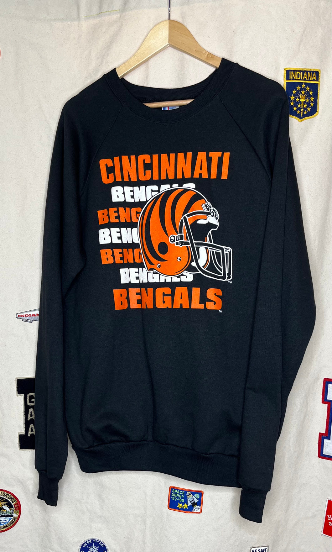 Vintage Cincinnati Bengals NFL Black Crewneck Sweatshirt: XL