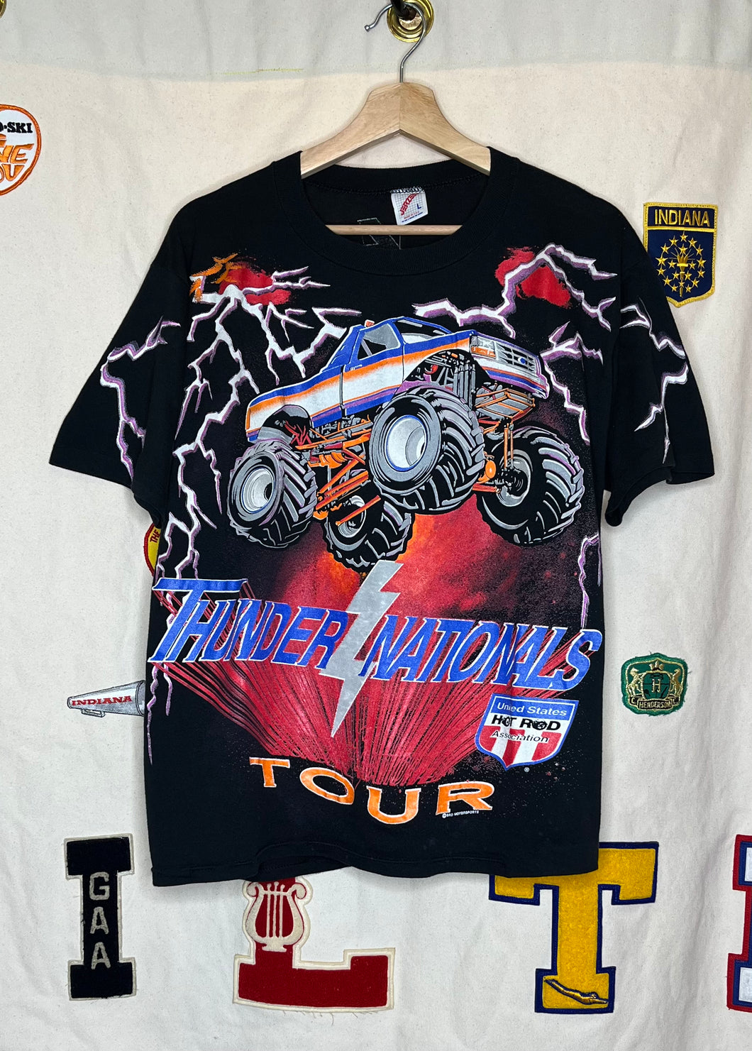 Thunder Nationals Tour Hot Rod Lightning All Over Print T-Shirt: L